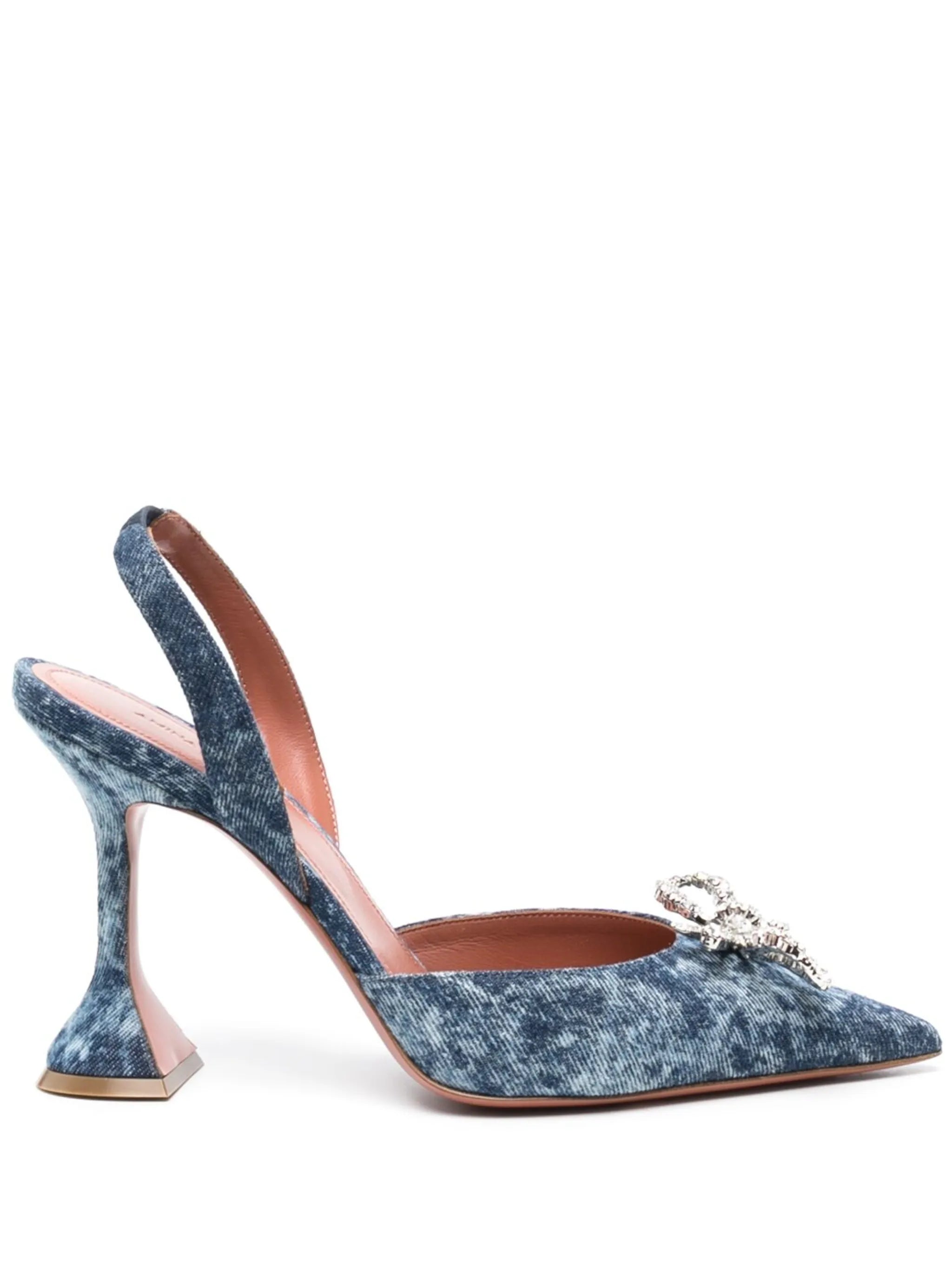 95mm Rosie Sling denim pumps