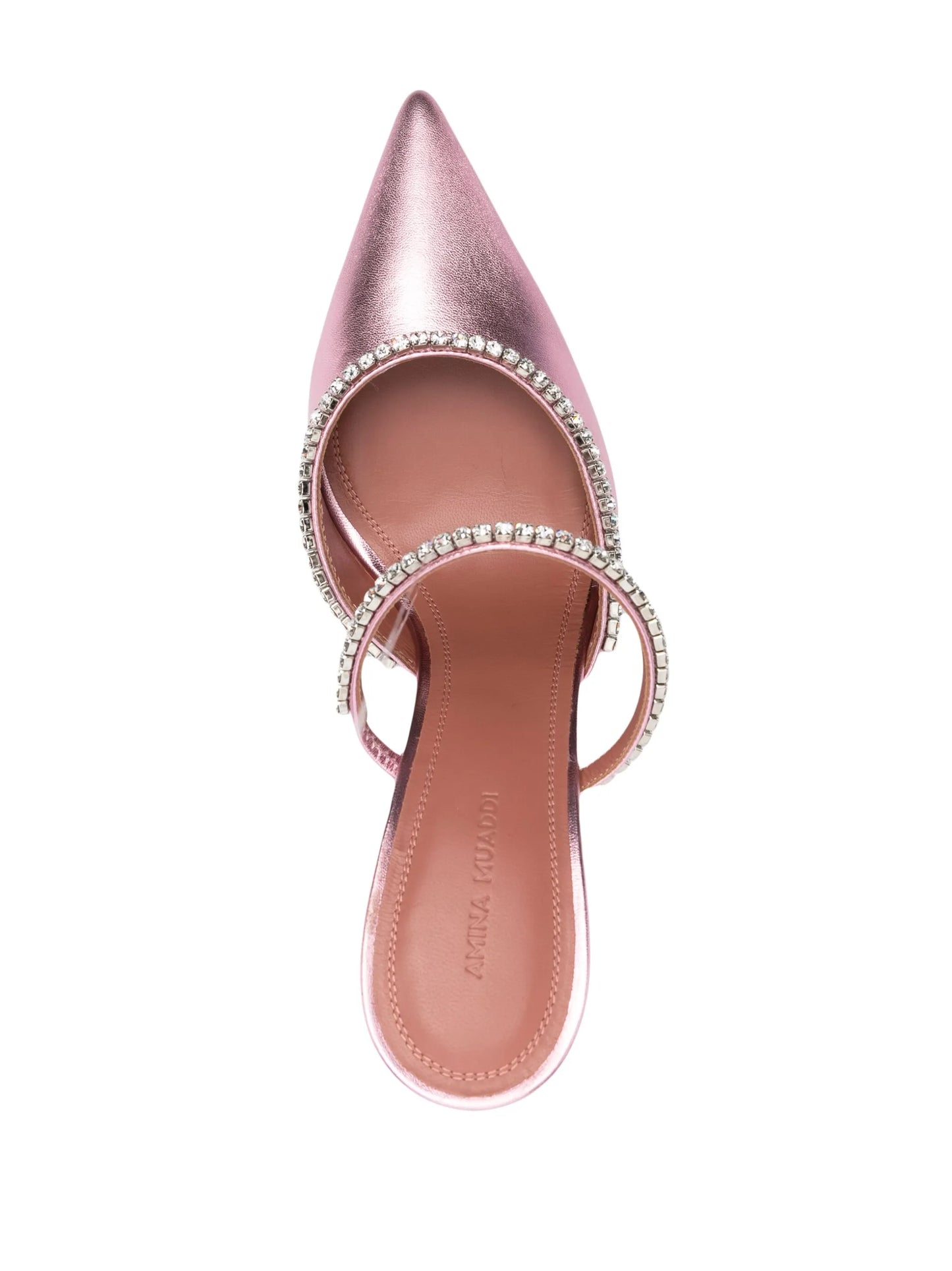 Gilda 95mm pointed-toe metallic mules