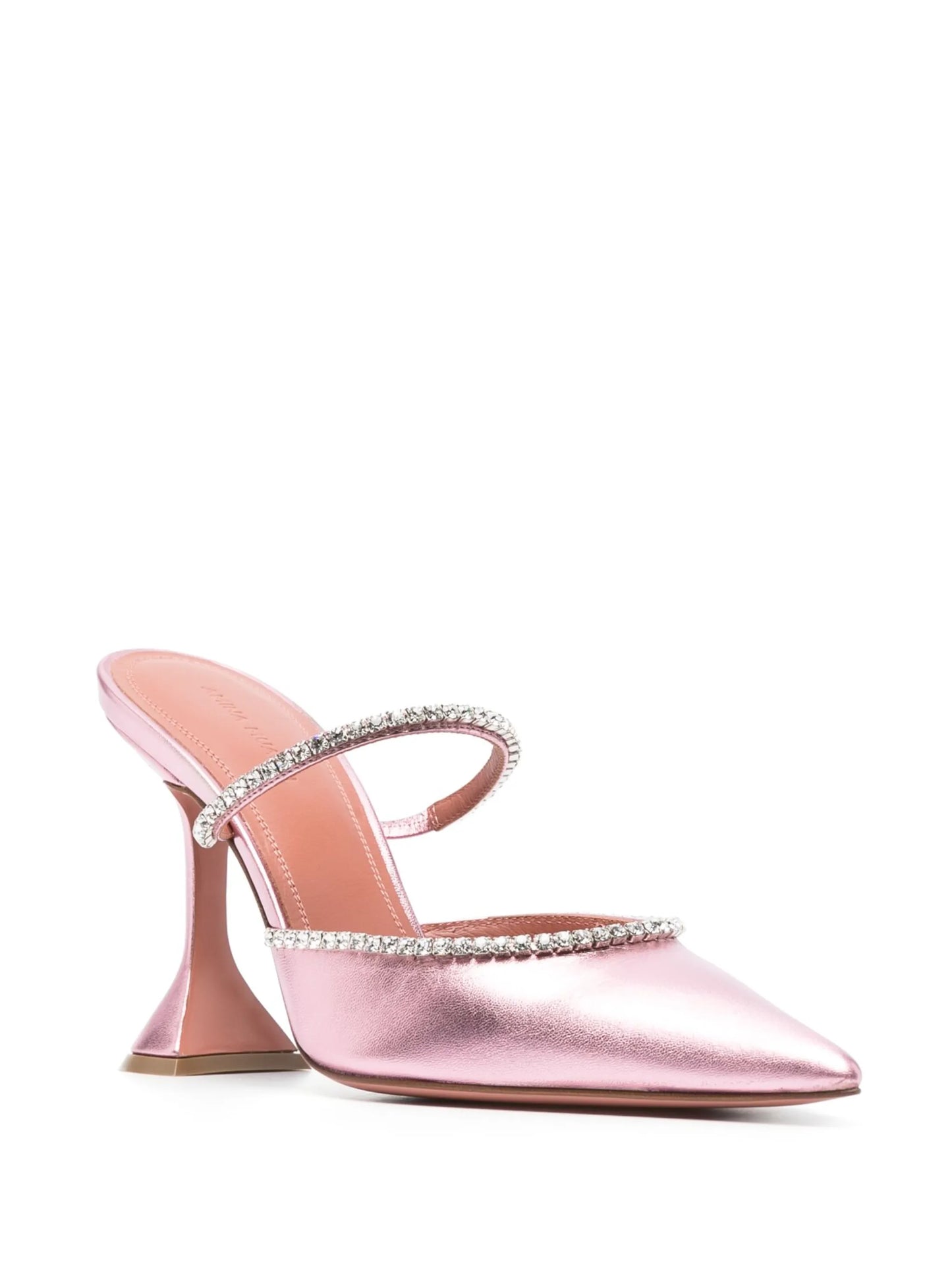 Gilda 95mm pointed-toe metallic mules