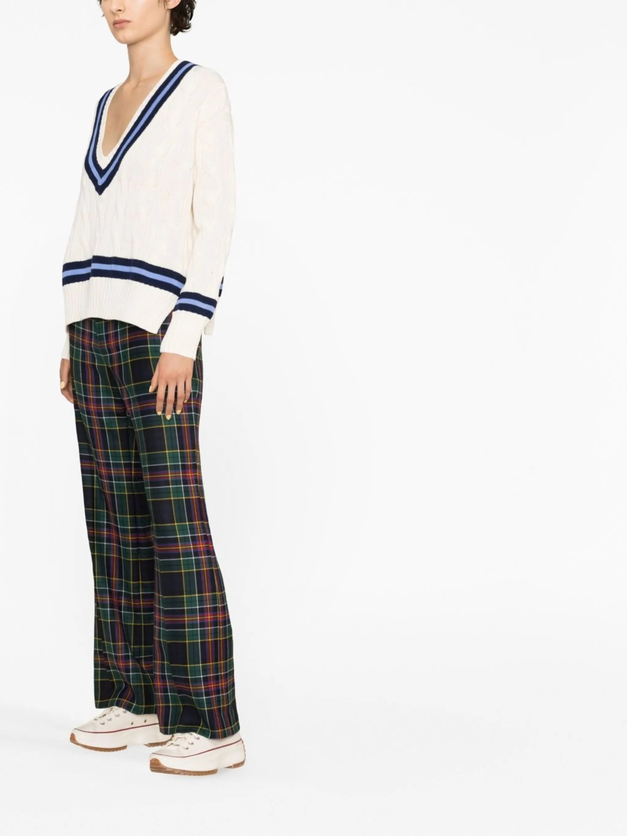 cable-knit cricket jumper