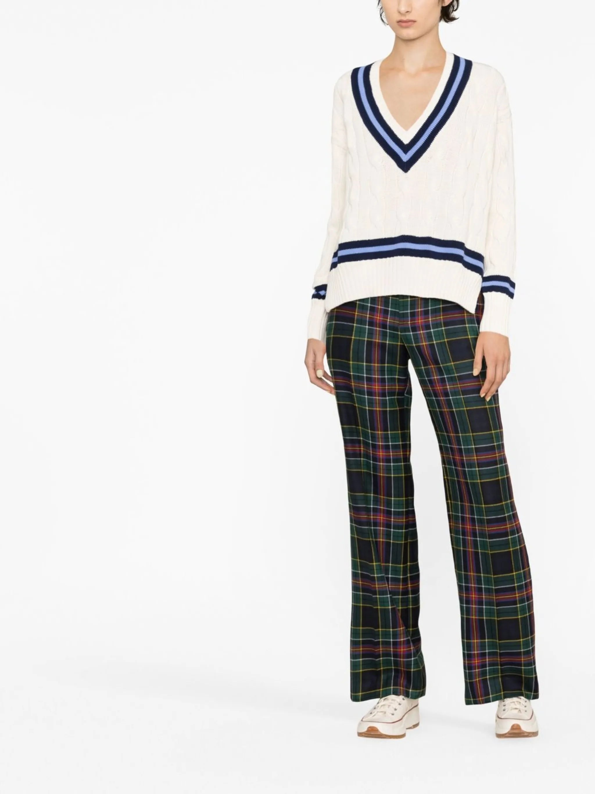cable-knit cricket jumper