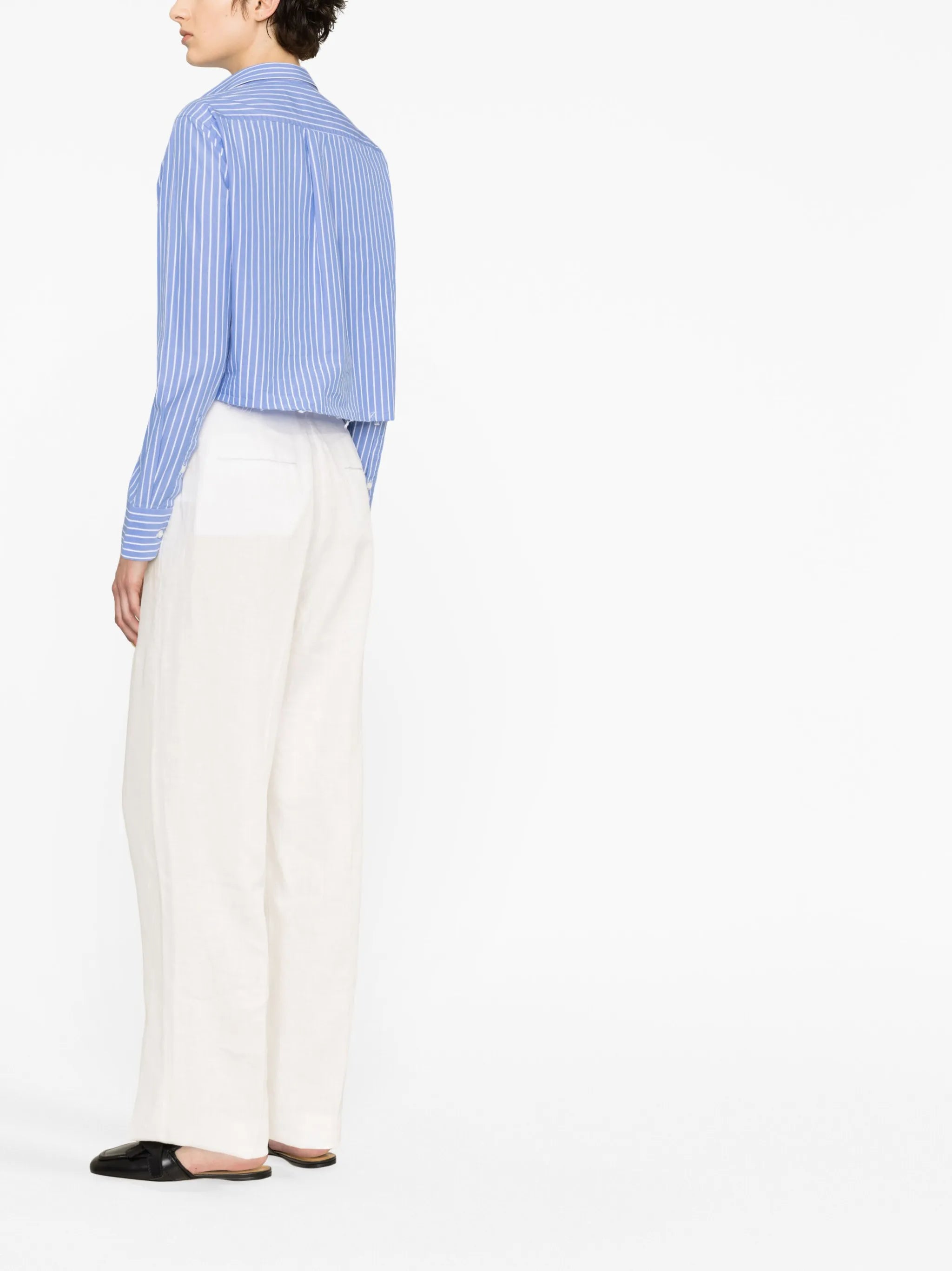 low-rise linen trousers