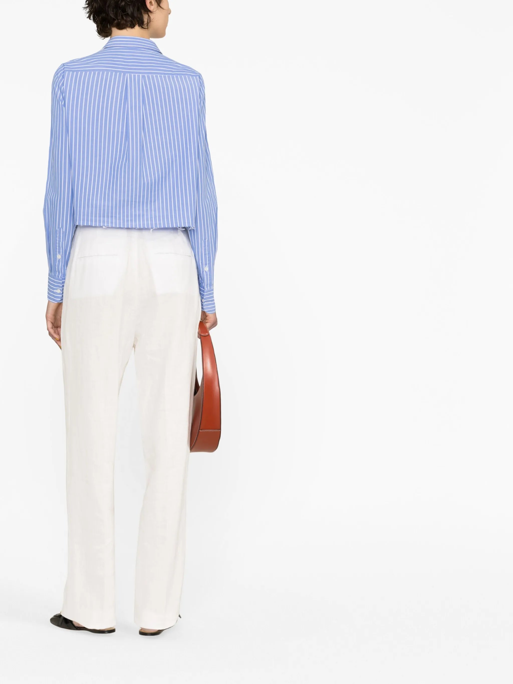 low-rise linen trousers