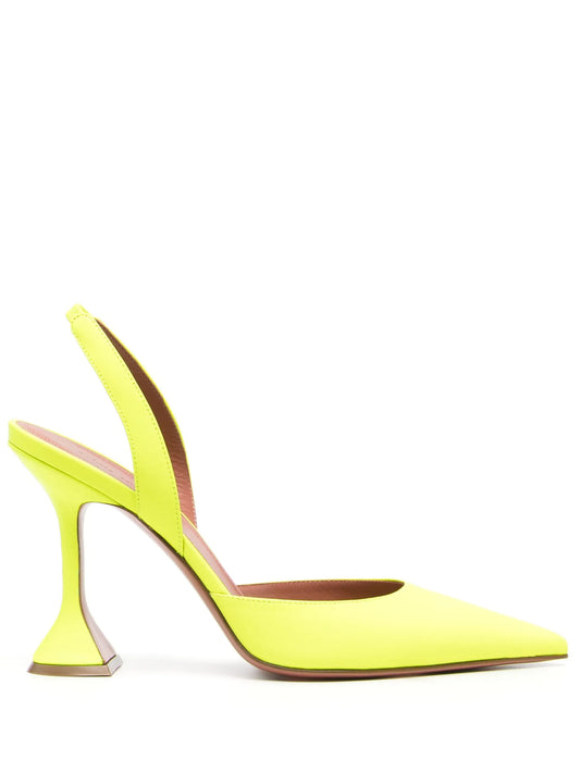 Holli 95mm denim slingback pumps