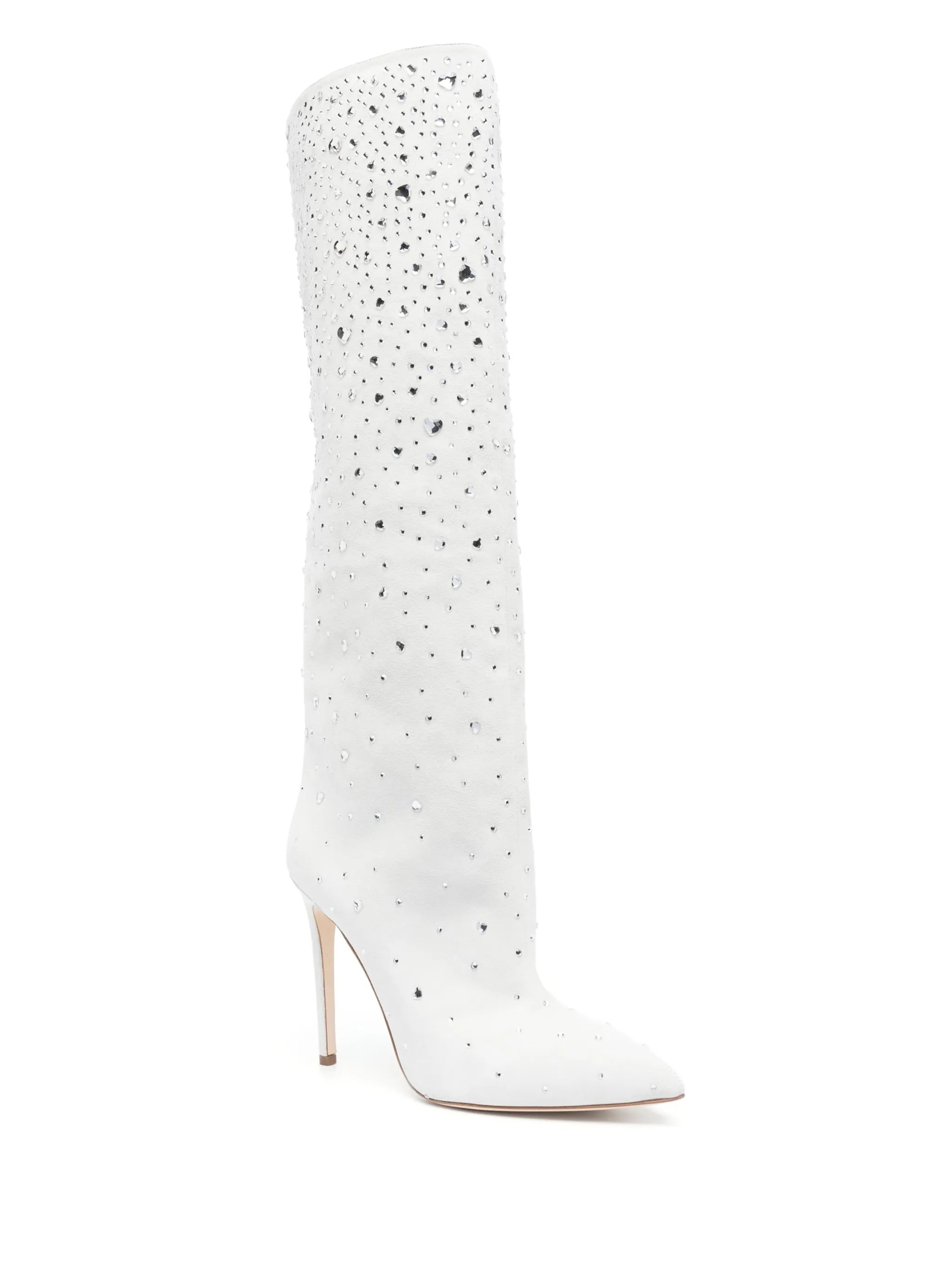 Holly Love  crystal-embellished suede boots