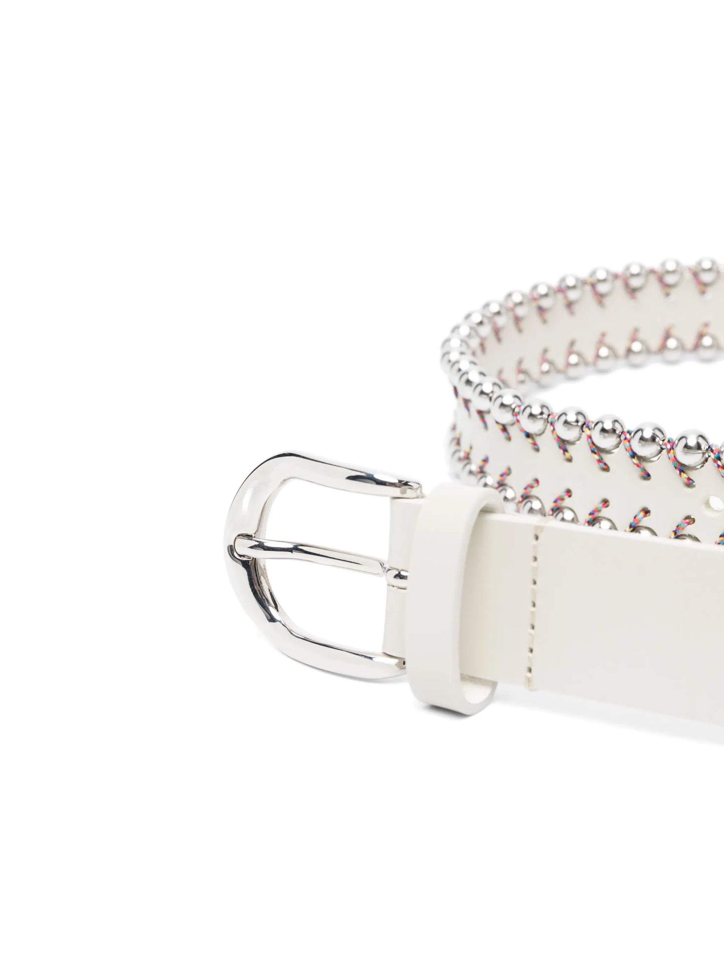 bead-embellished buckle-fastening belt