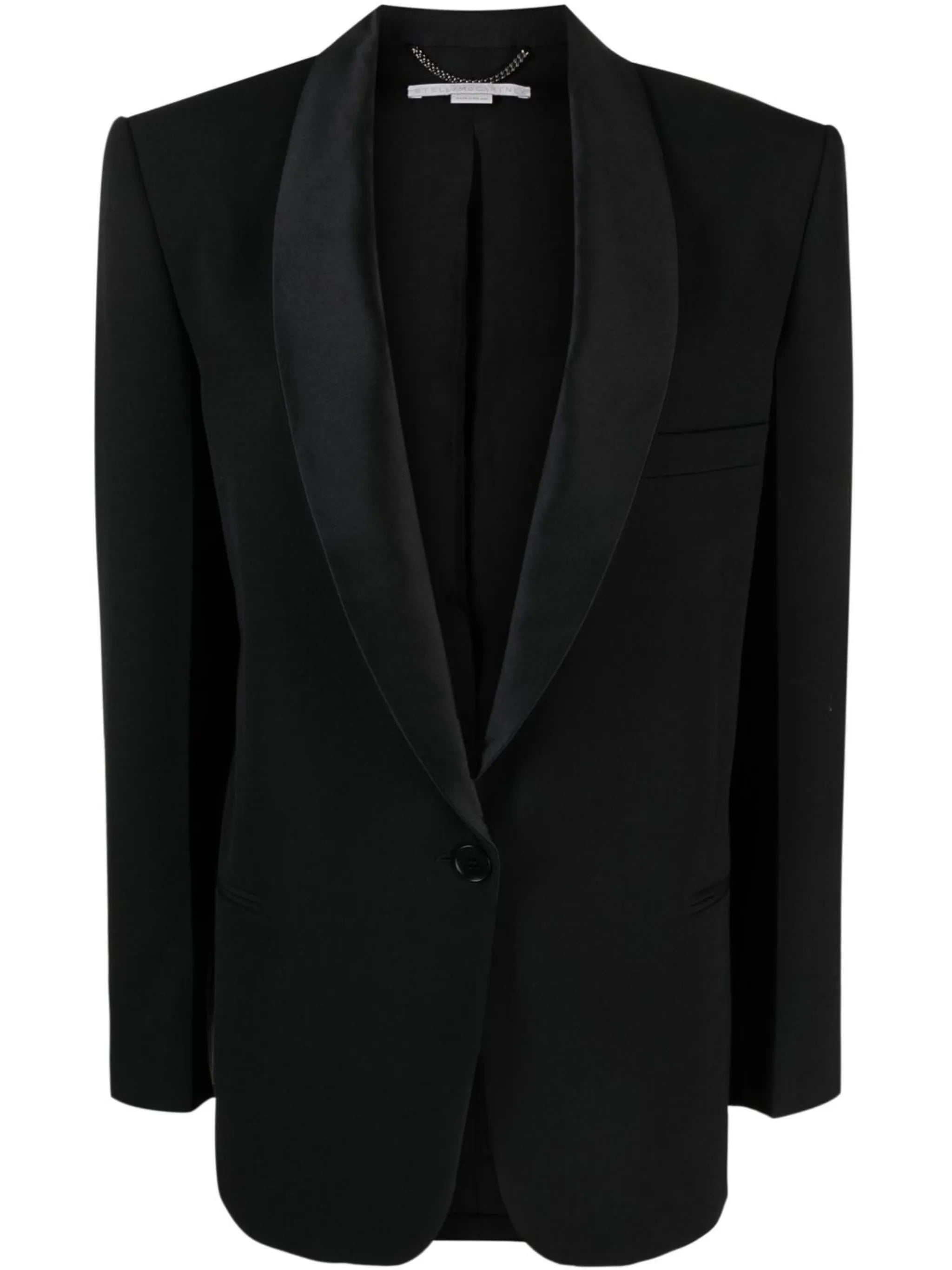 shawl-lapel single-breasted blazer
