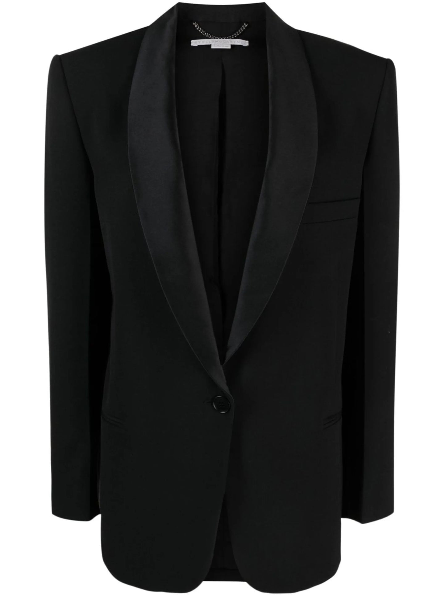 shawl-lapel single-breasted blazer