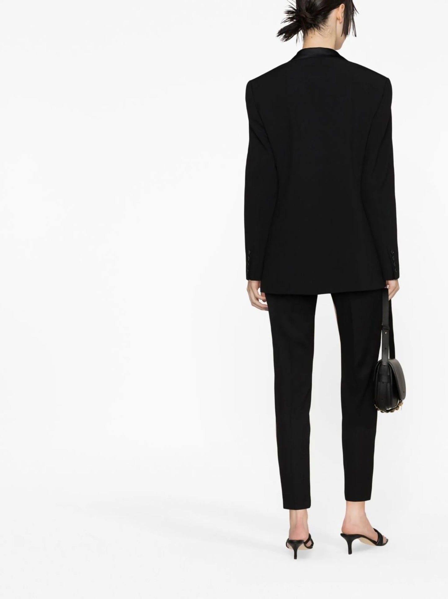 shawl-lapel single-breasted blazer