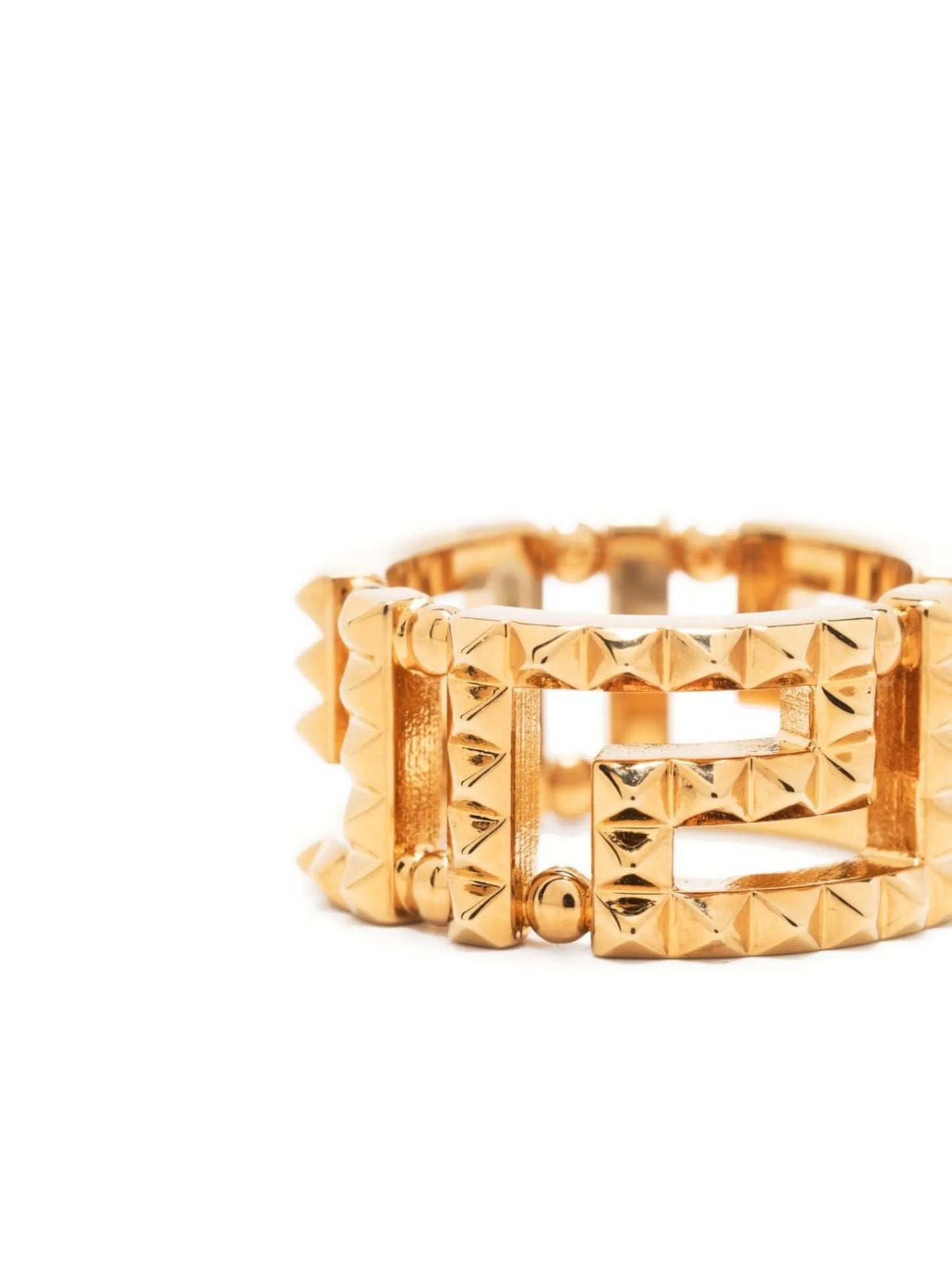Gold Tone Greca Spike Detail Ring