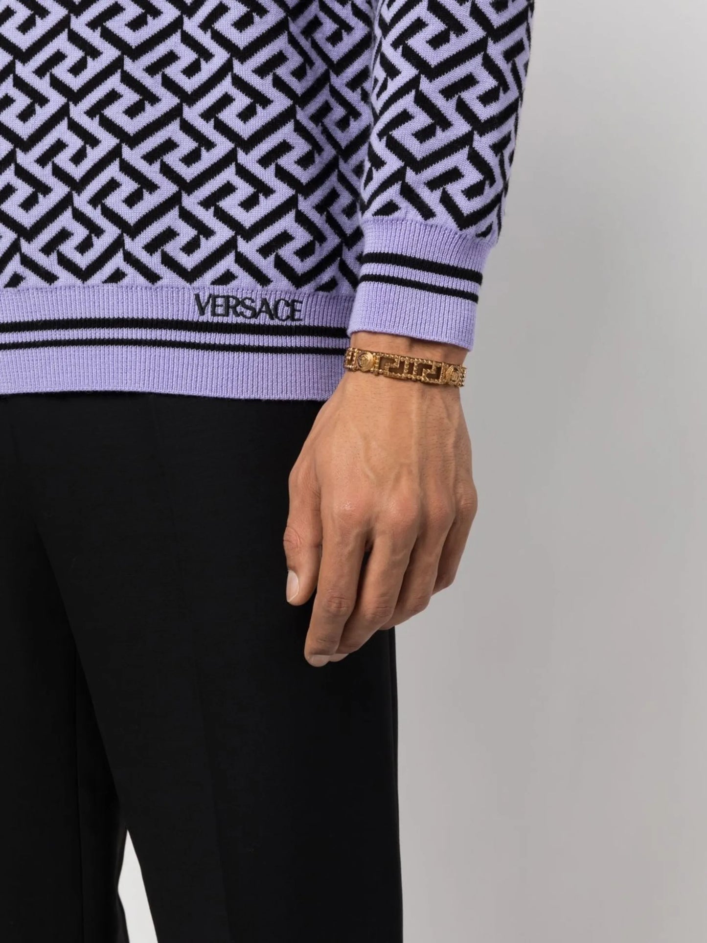 Gold Tone Medusa Plaque Bracelet