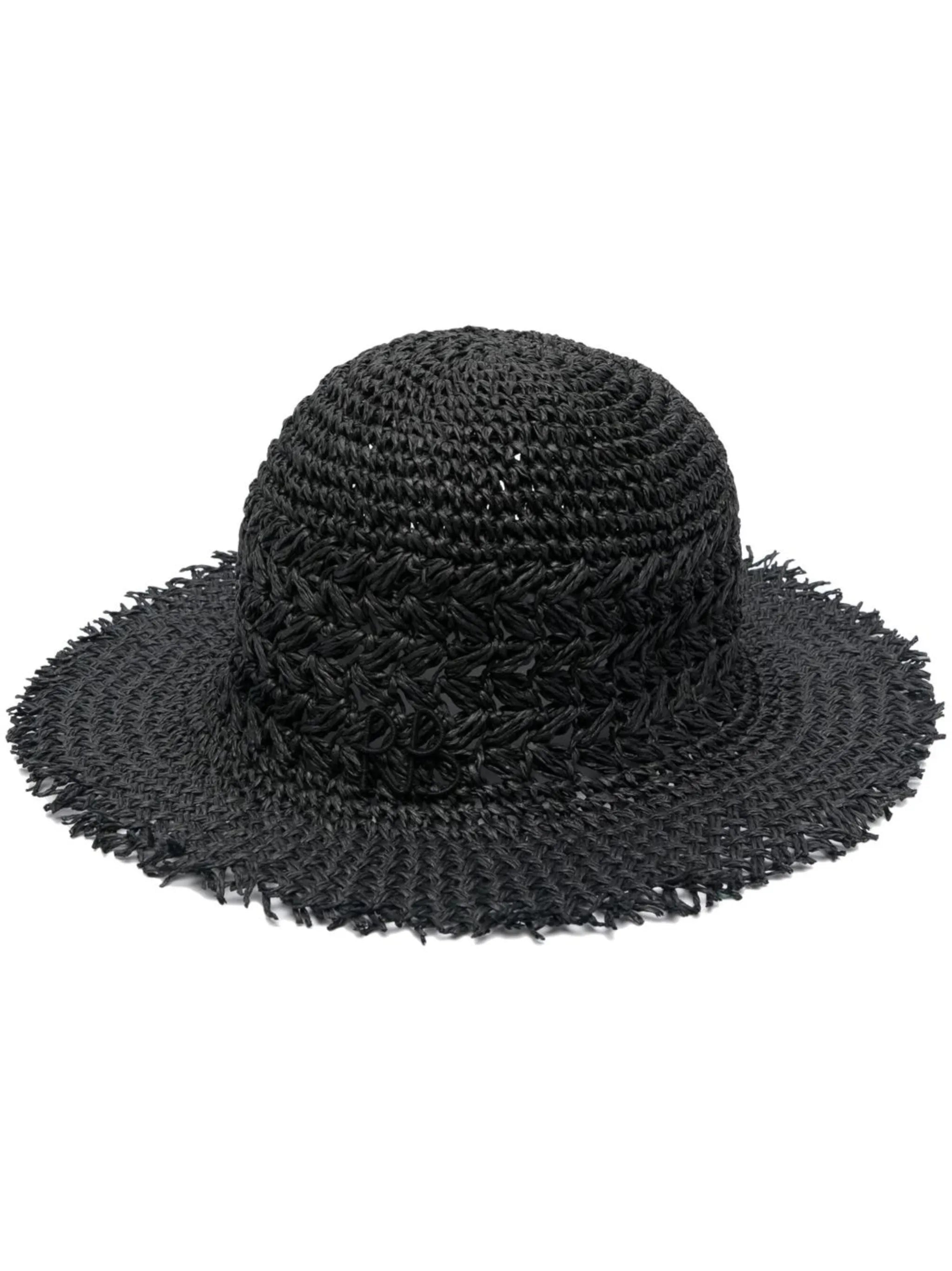 embroidered-logo straw hat