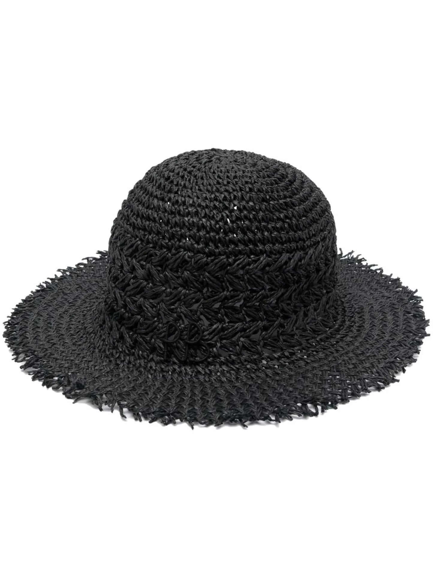 embroidered-logo straw hat