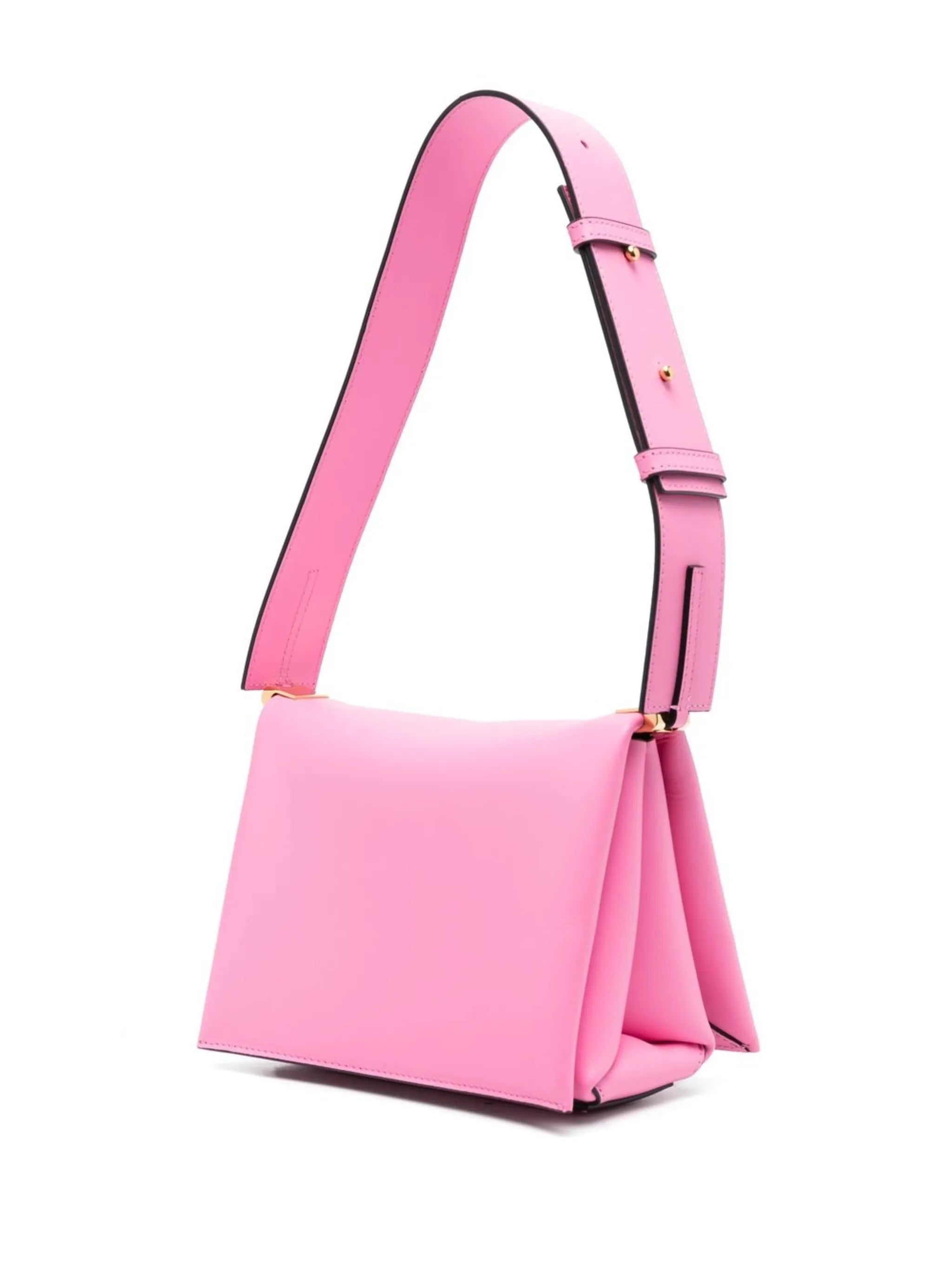 logo-detail leather shoulder bag