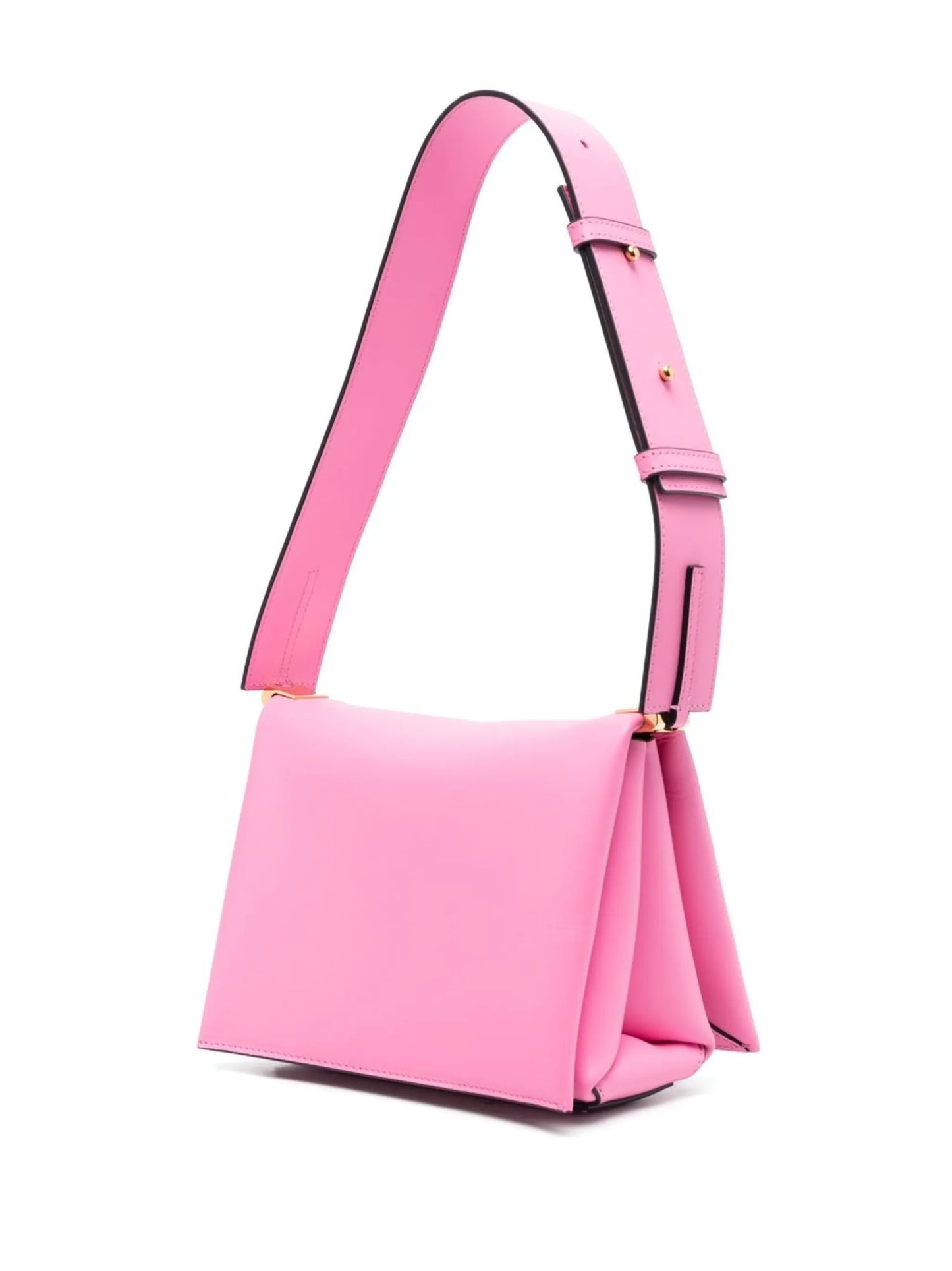 logo-detail leather shoulder bag
