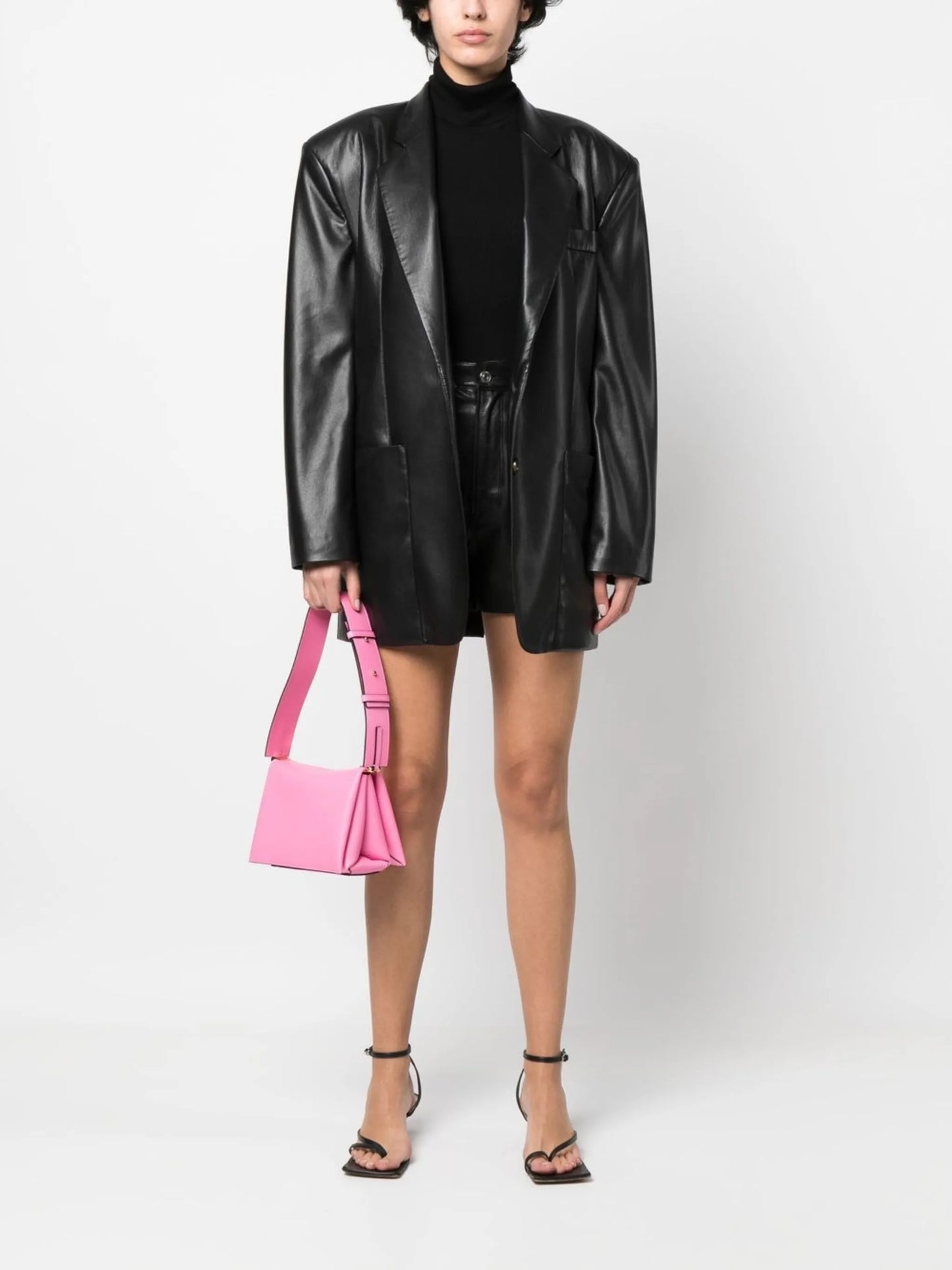 logo-detail leather shoulder bag