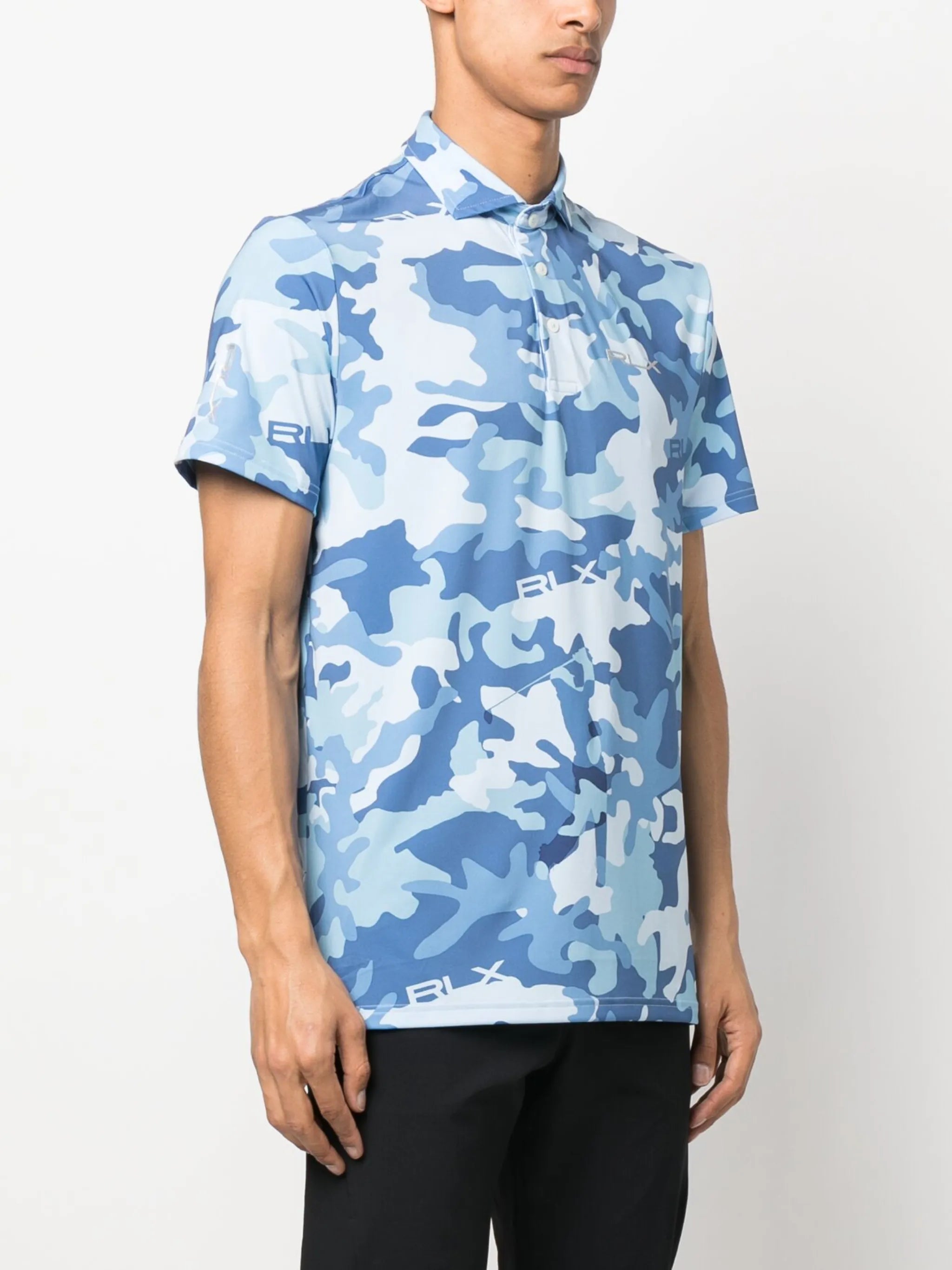 camouflage-print polo shirt