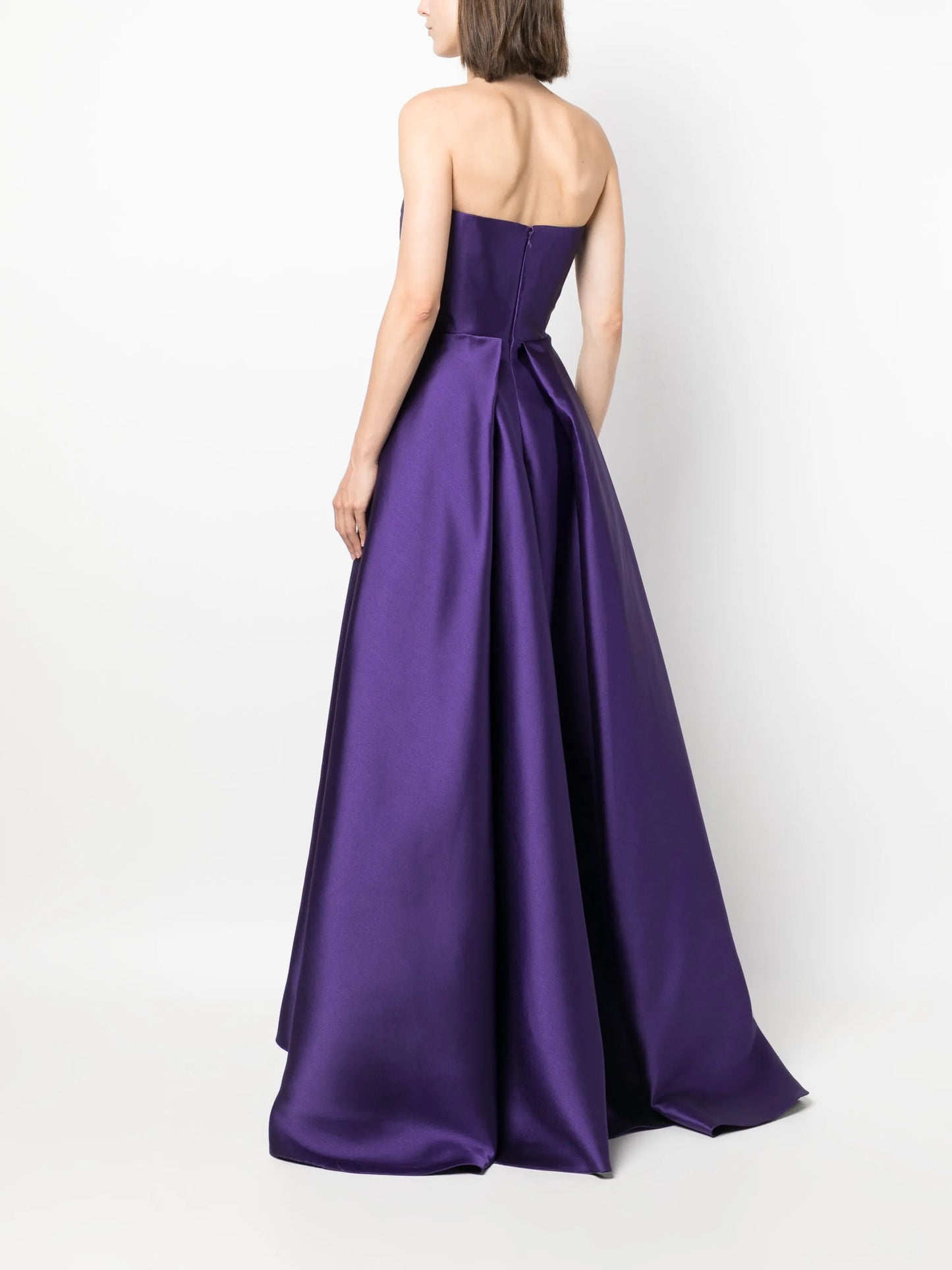 The Tiffany strapless faille maxi dress
