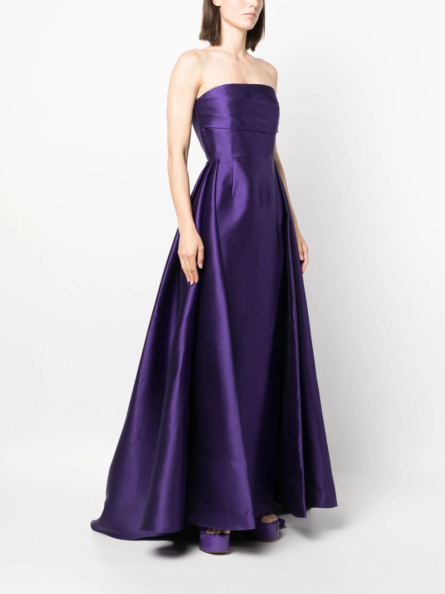 The Tiffany strapless faille maxi dress