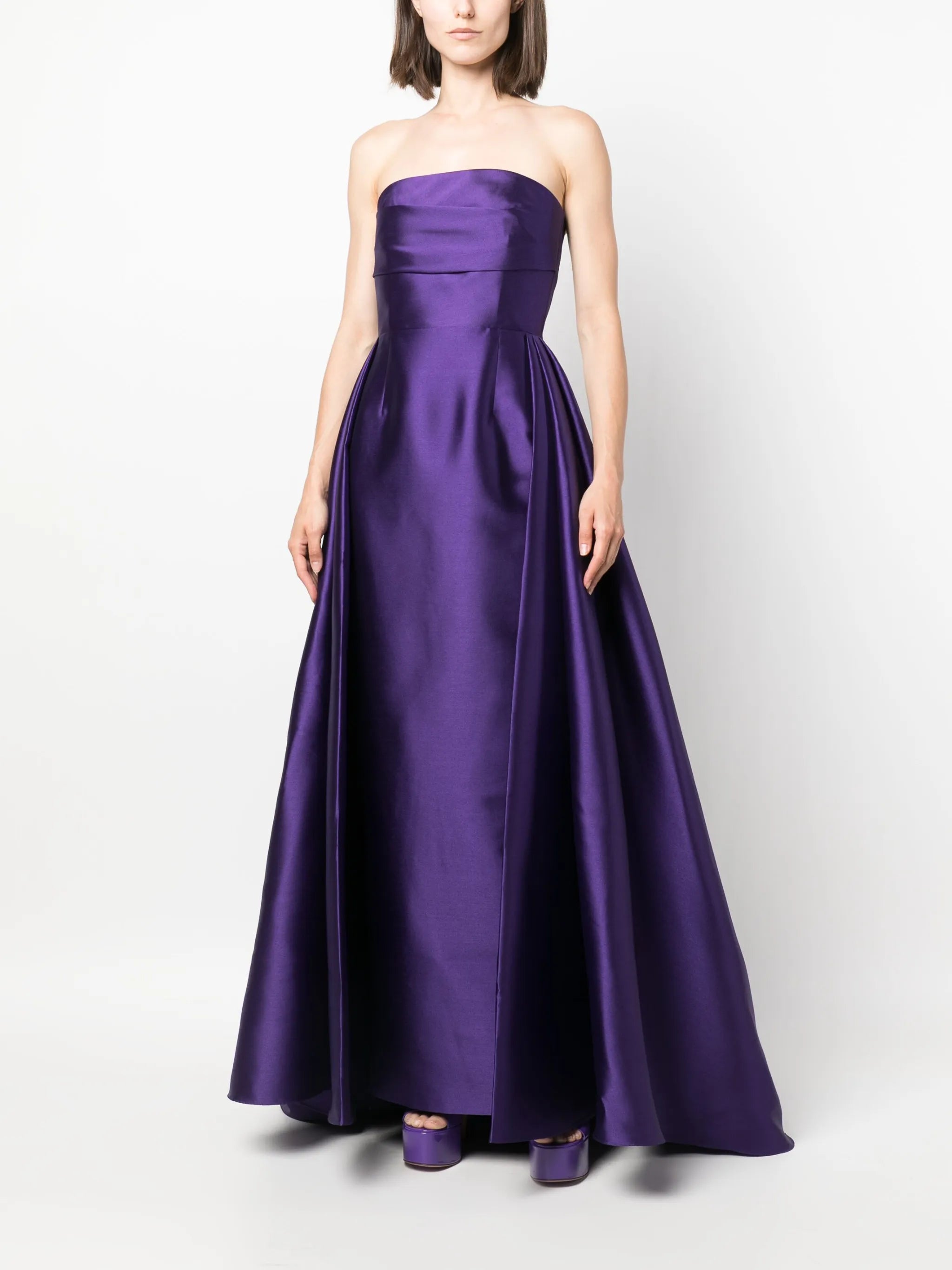 The Tiffany strapless faille maxi dress