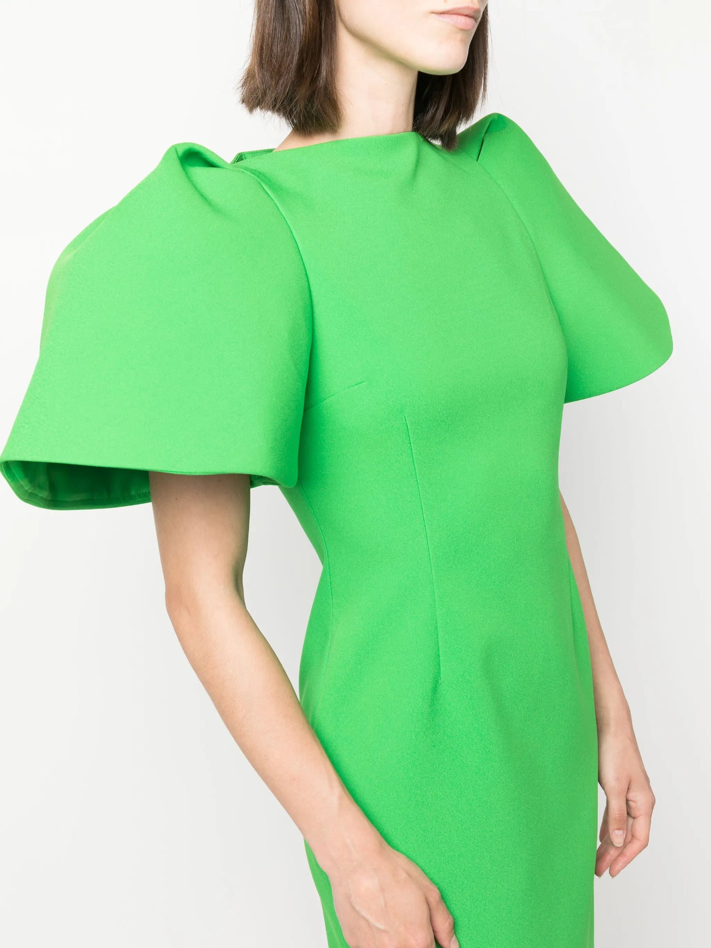 Lora puff-sleeve midi dress