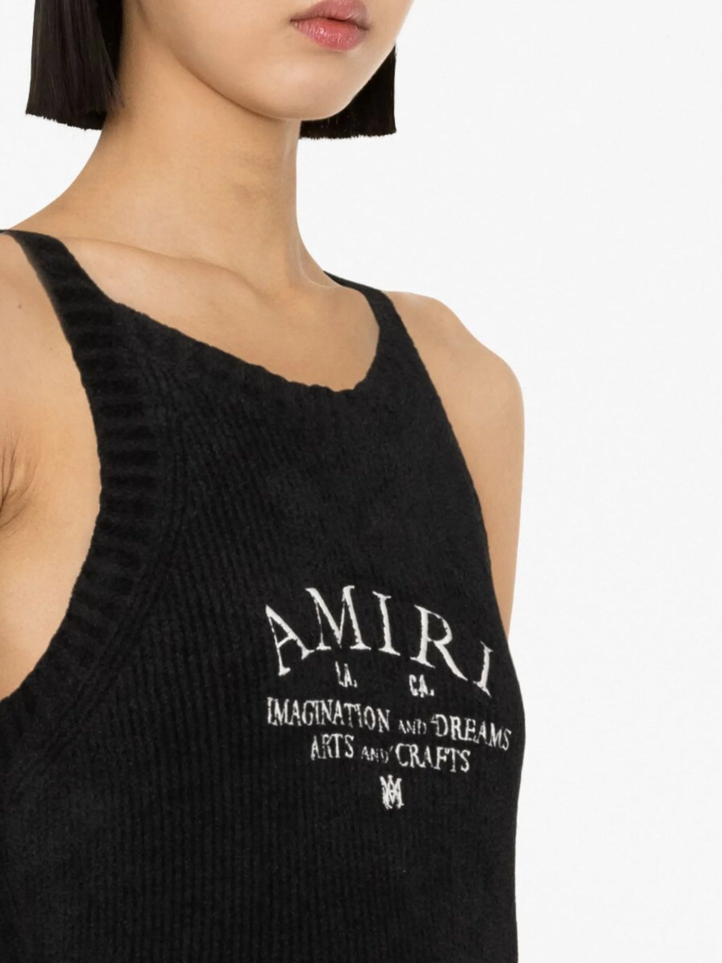 logo-embroidered knitted minidress