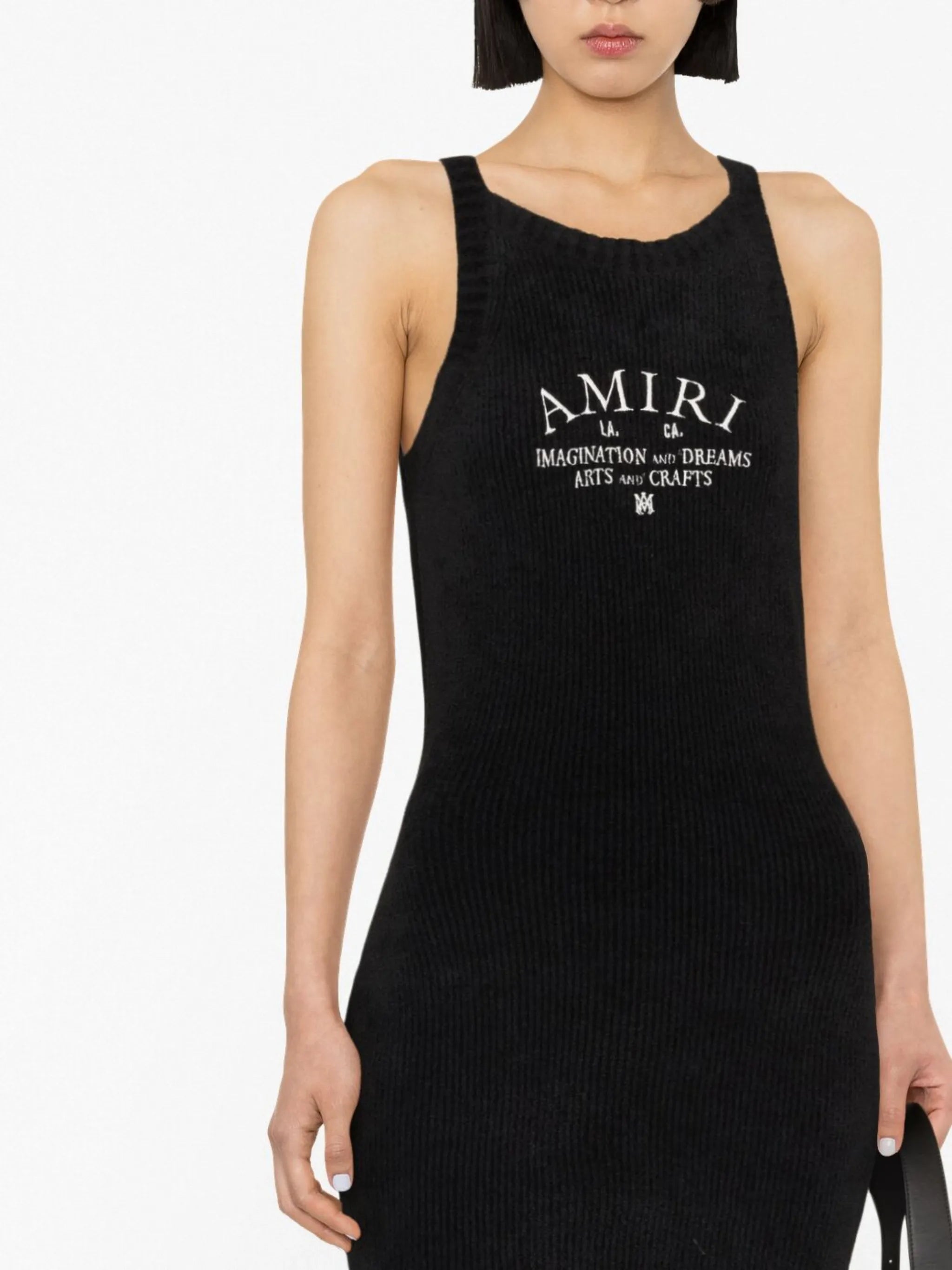 logo-embroidered knitted minidress