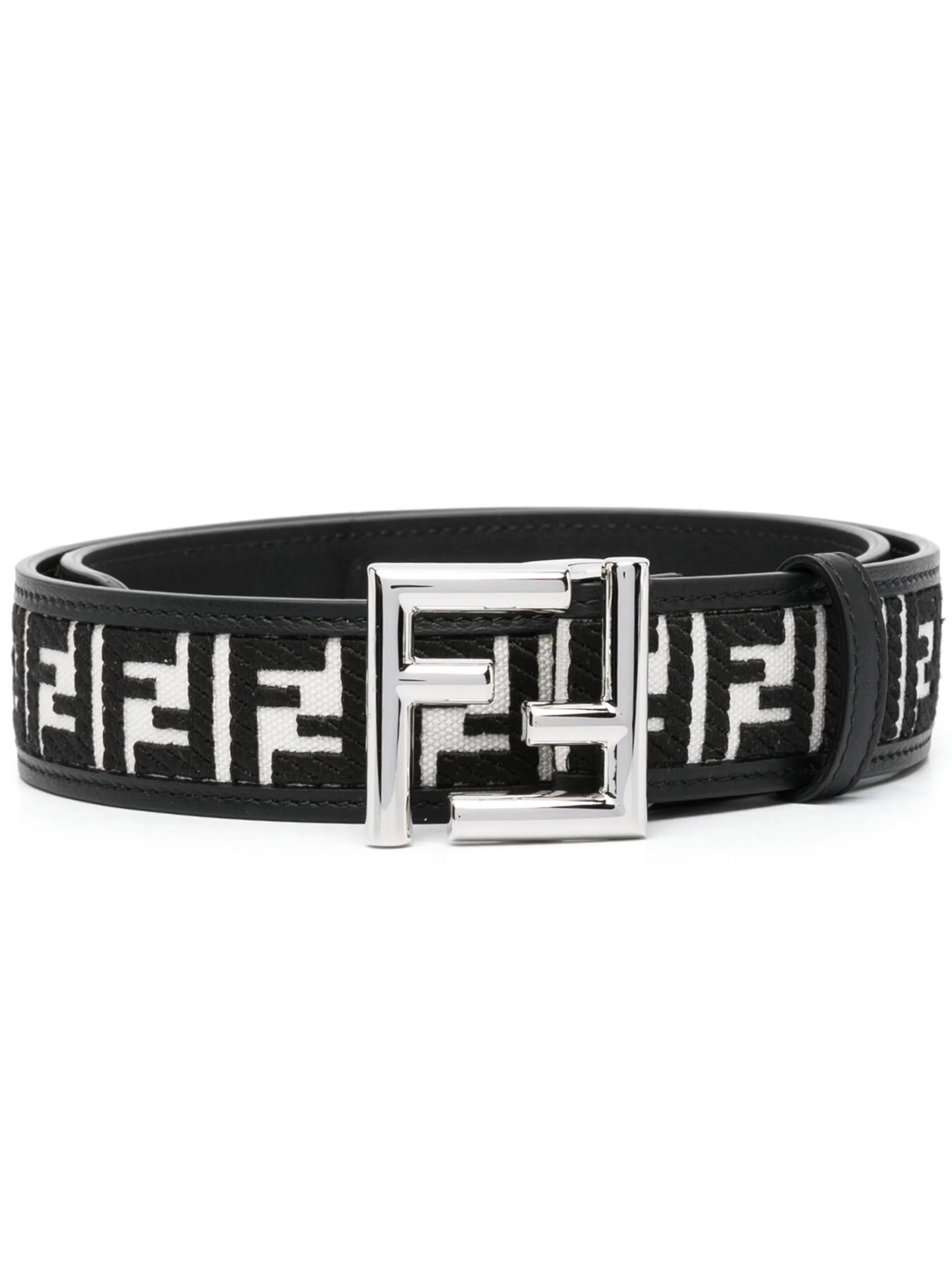 FF-initials leather belt