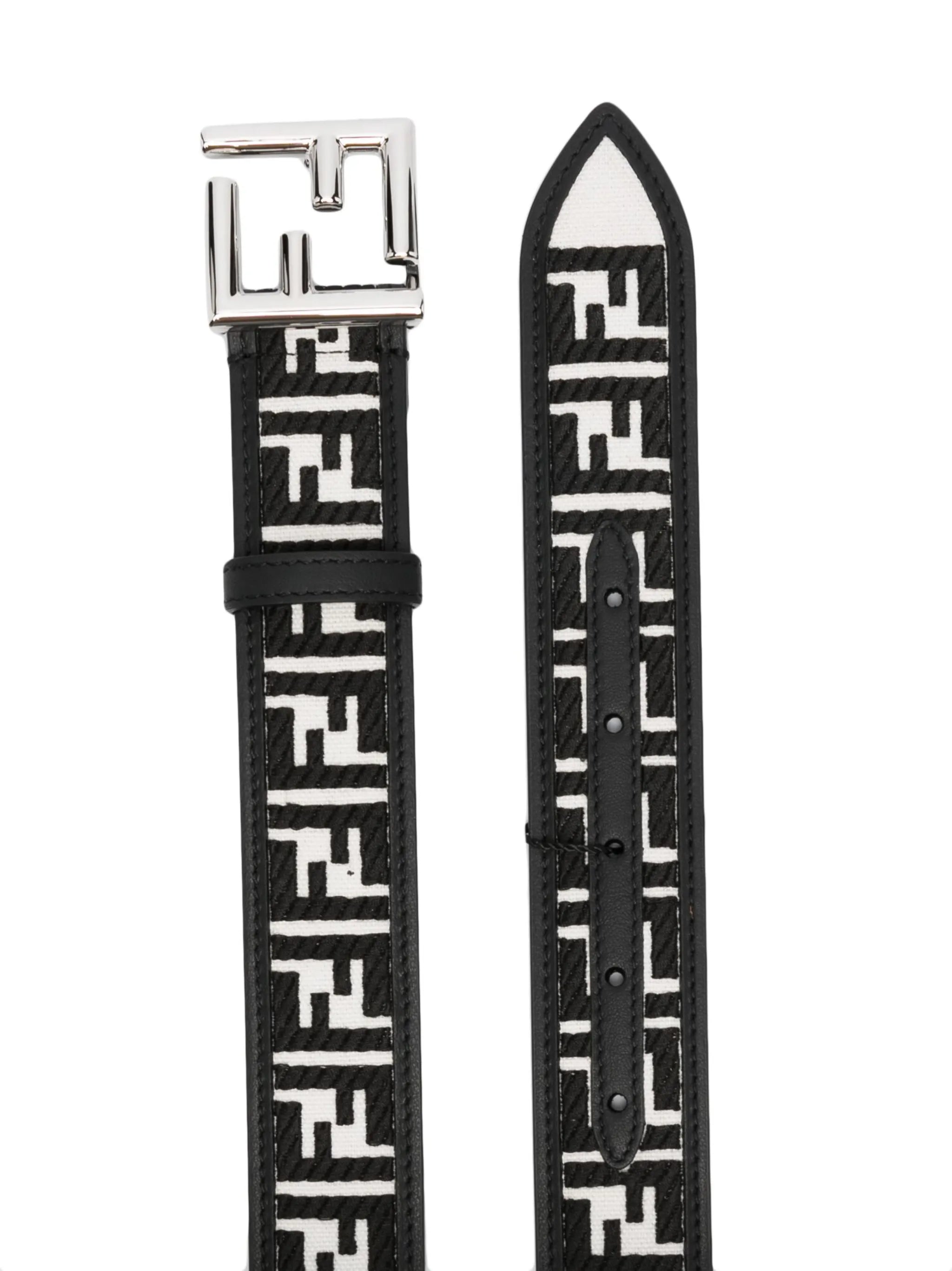 FF-initials leather belt