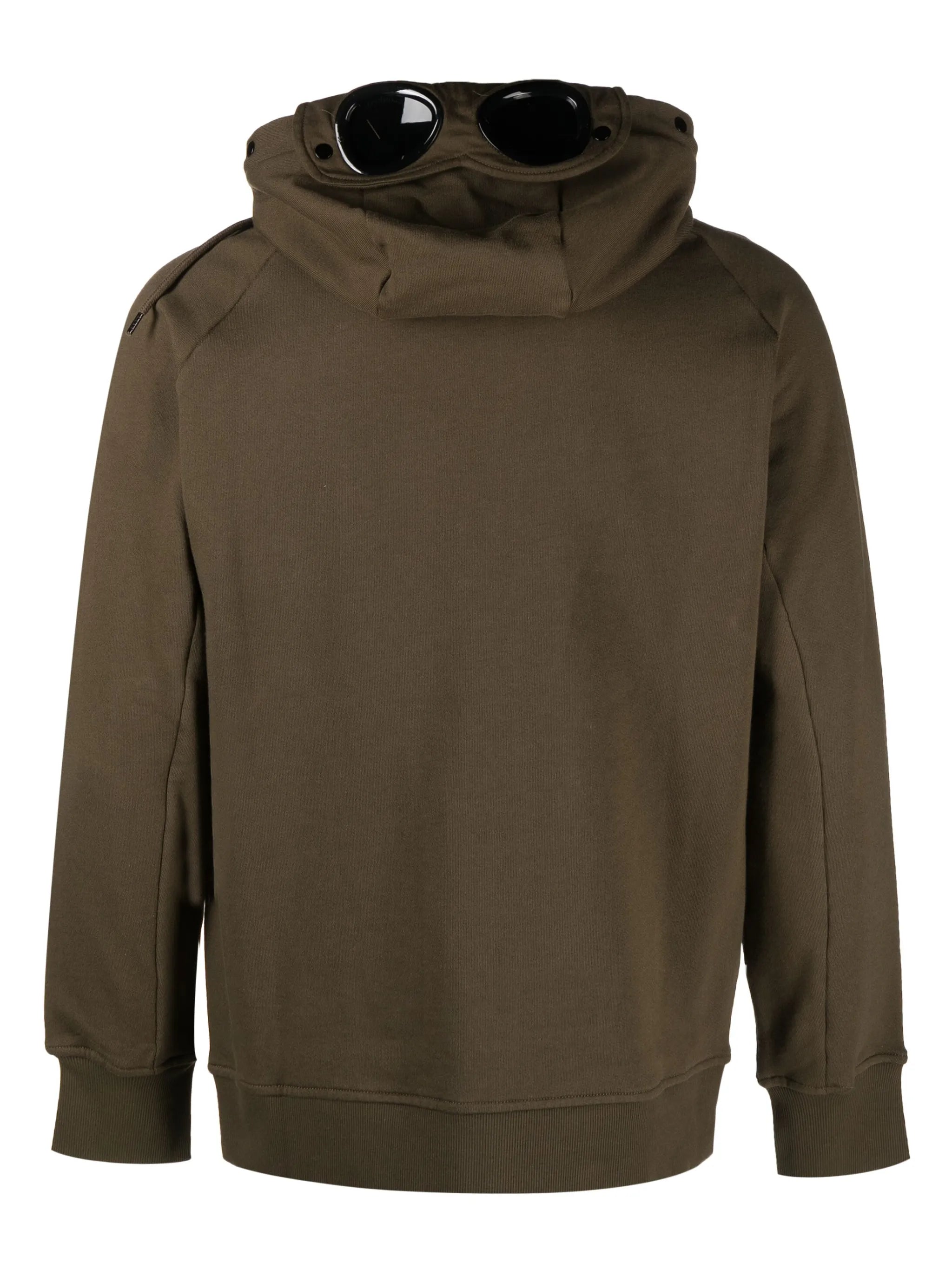 Goggle-detail zip-up hoodie
