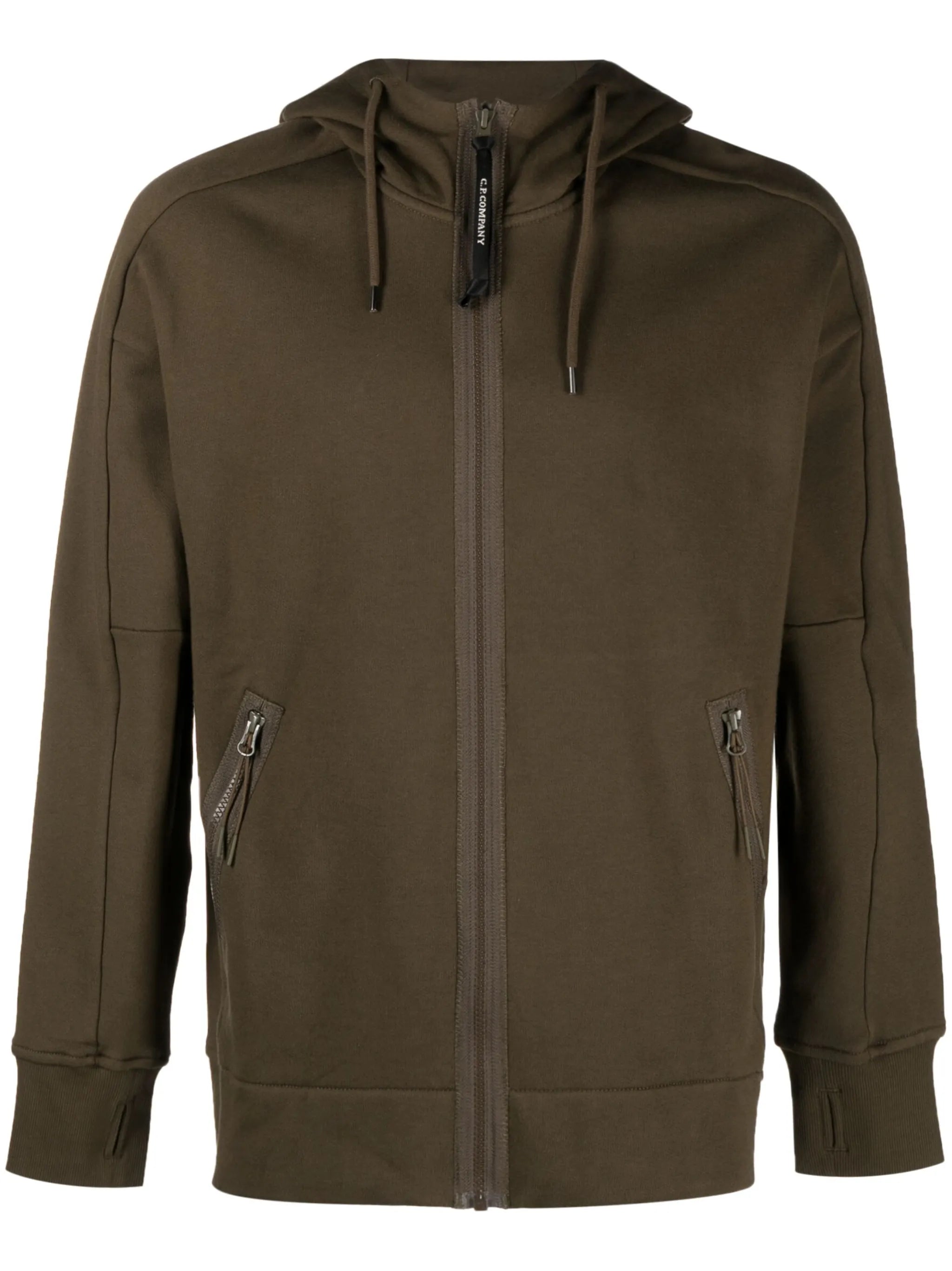 Goggle-detail zip-up hoodie