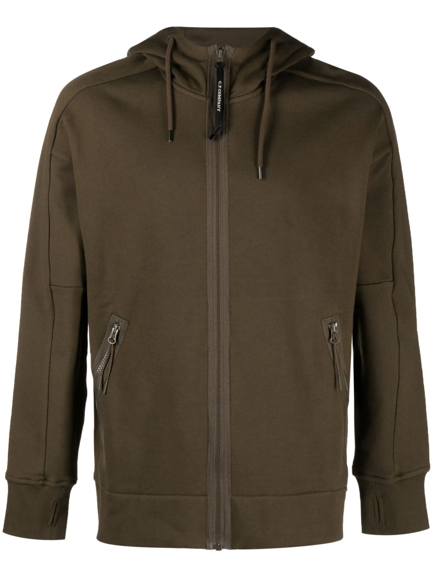 Goggle-detail zip-up hoodie