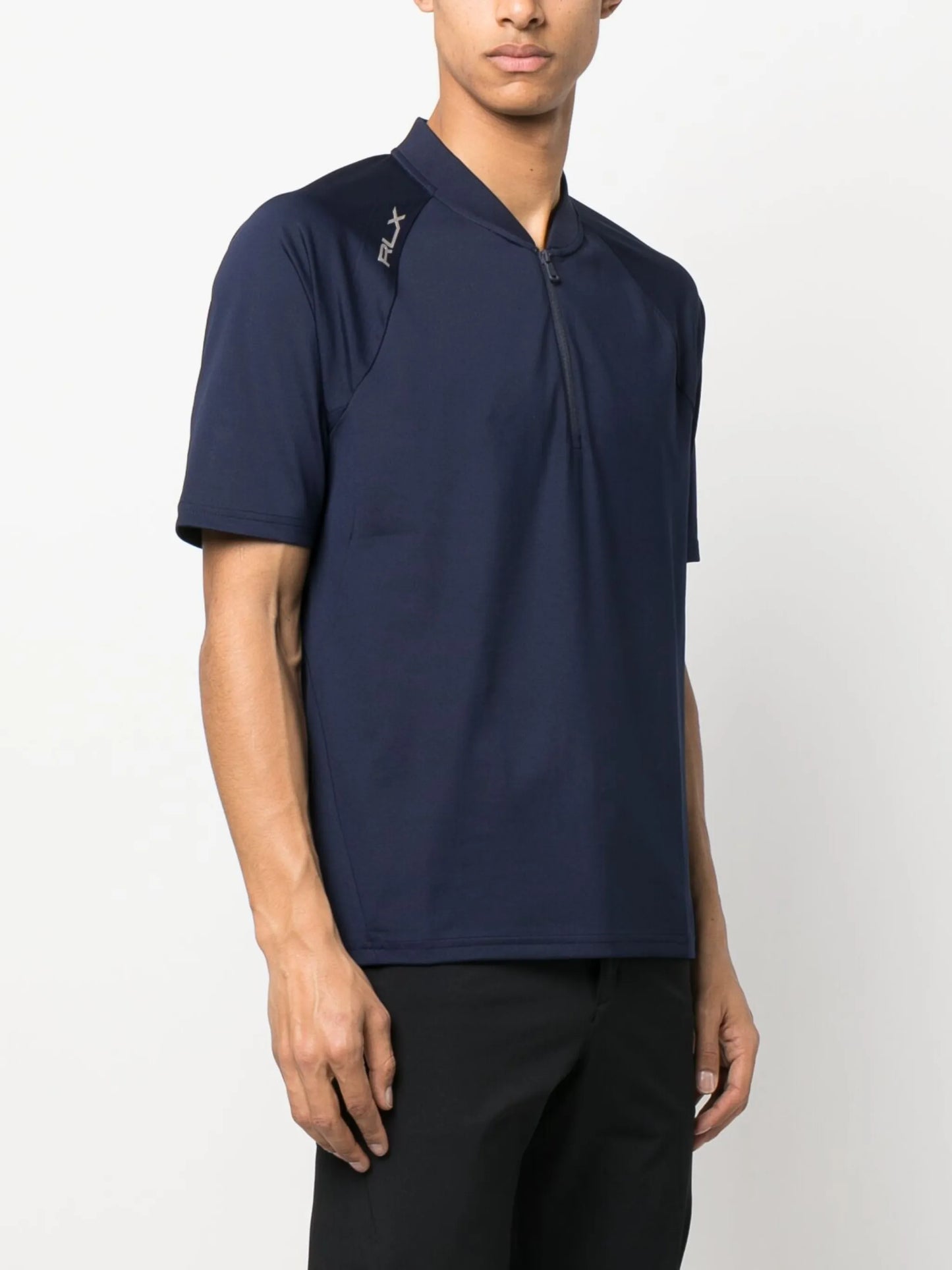 zipped performance polo T-shirt