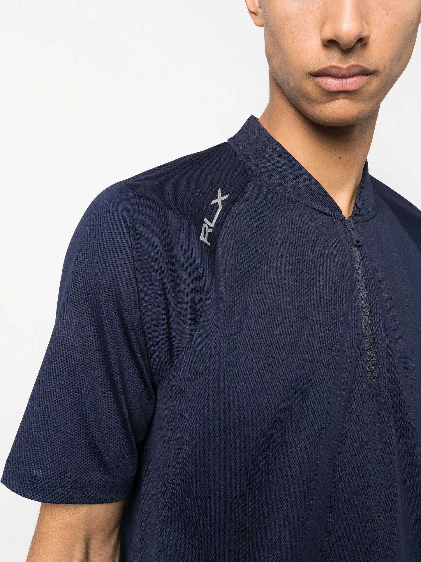 zipped performance polo T-shirt