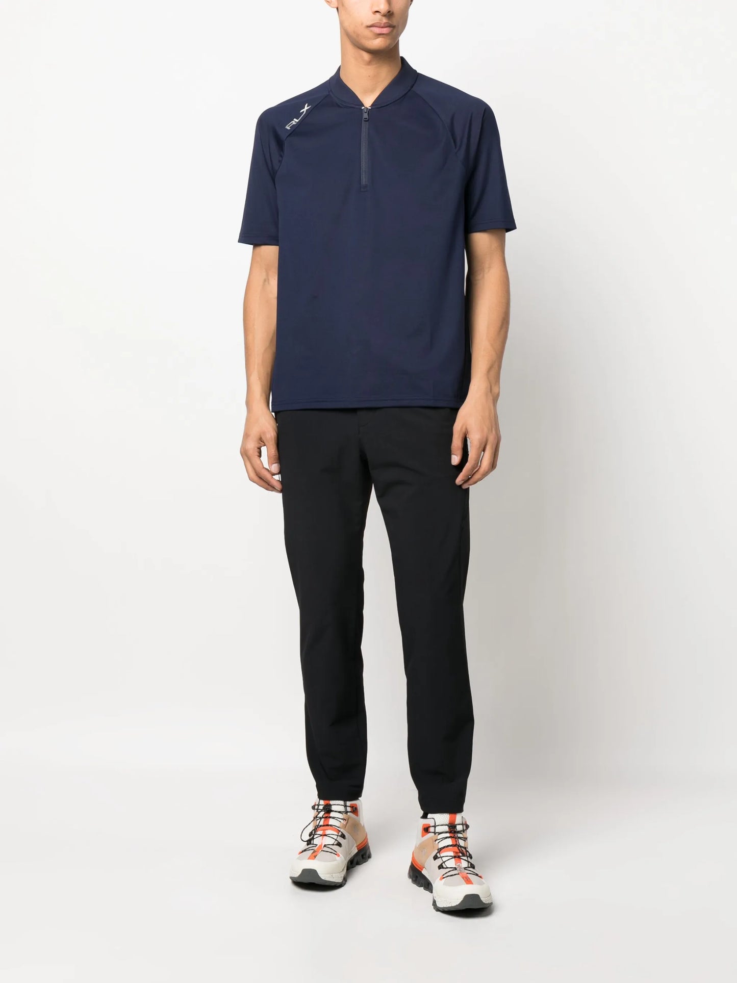 zipped performance polo T-shirt