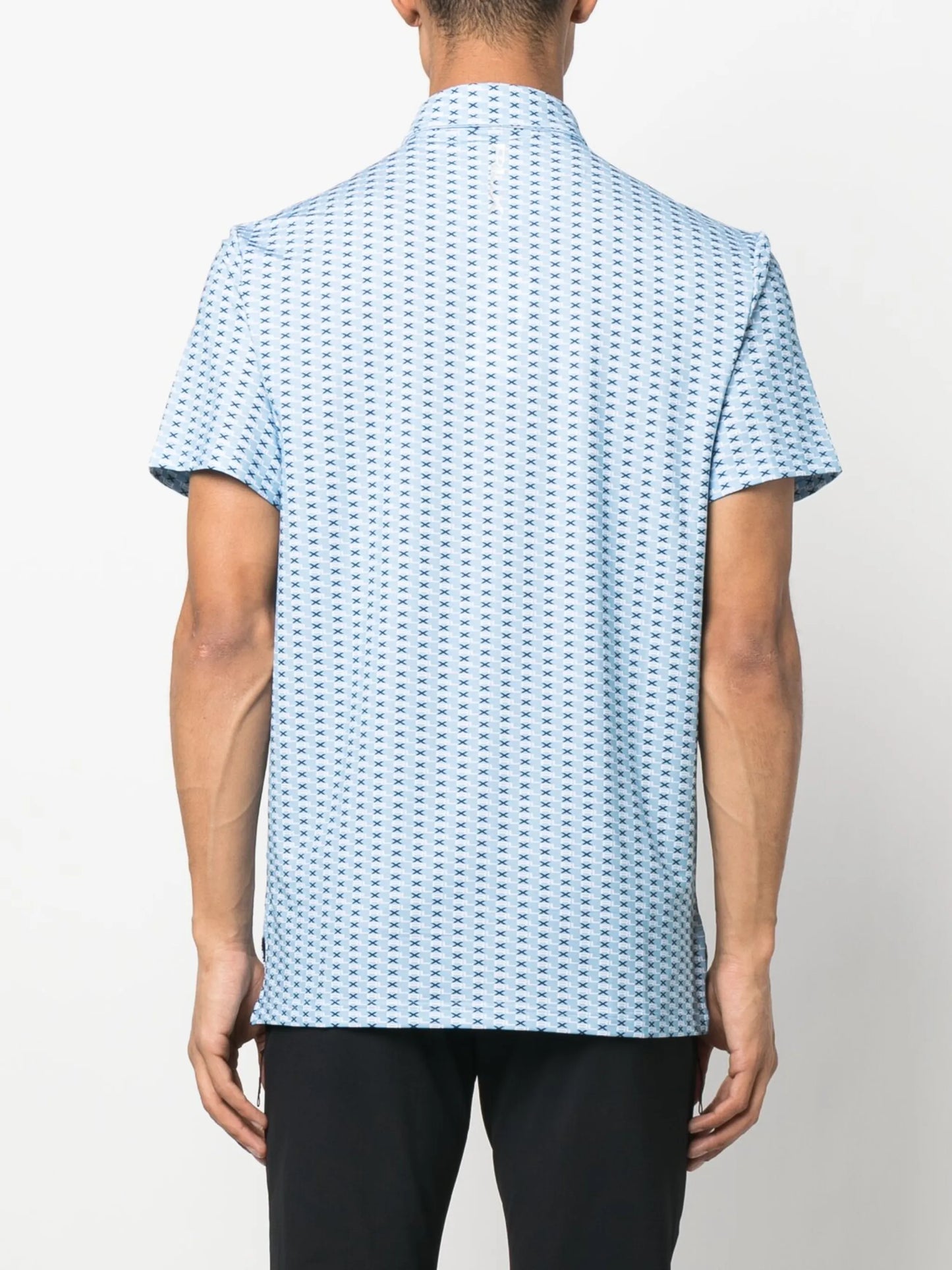 logo-print performance polo shirt