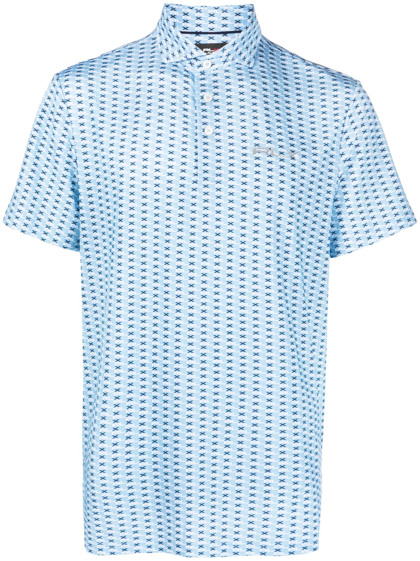 logo-print performance polo shirt