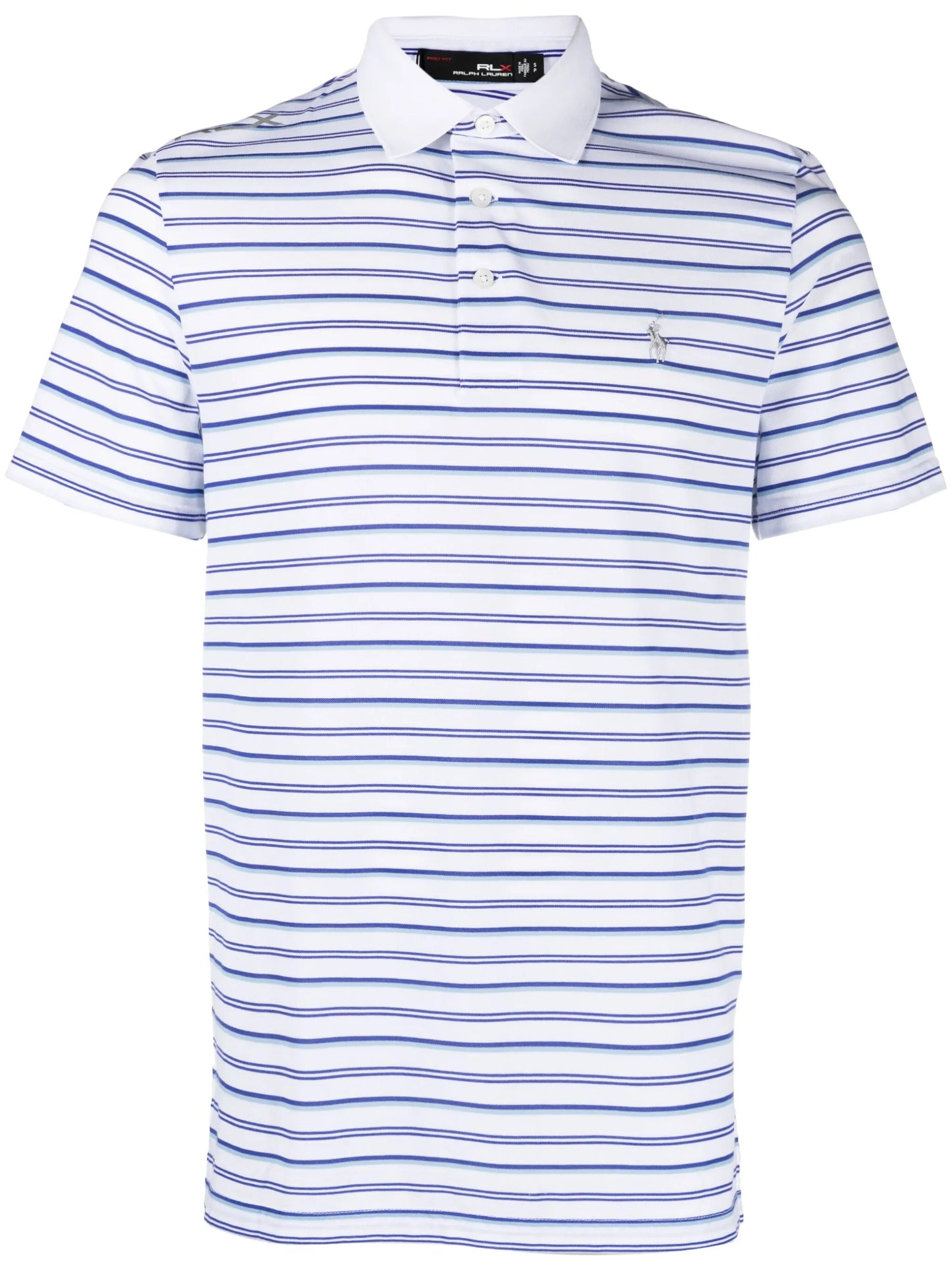 embroidered-logo striped polo shirt