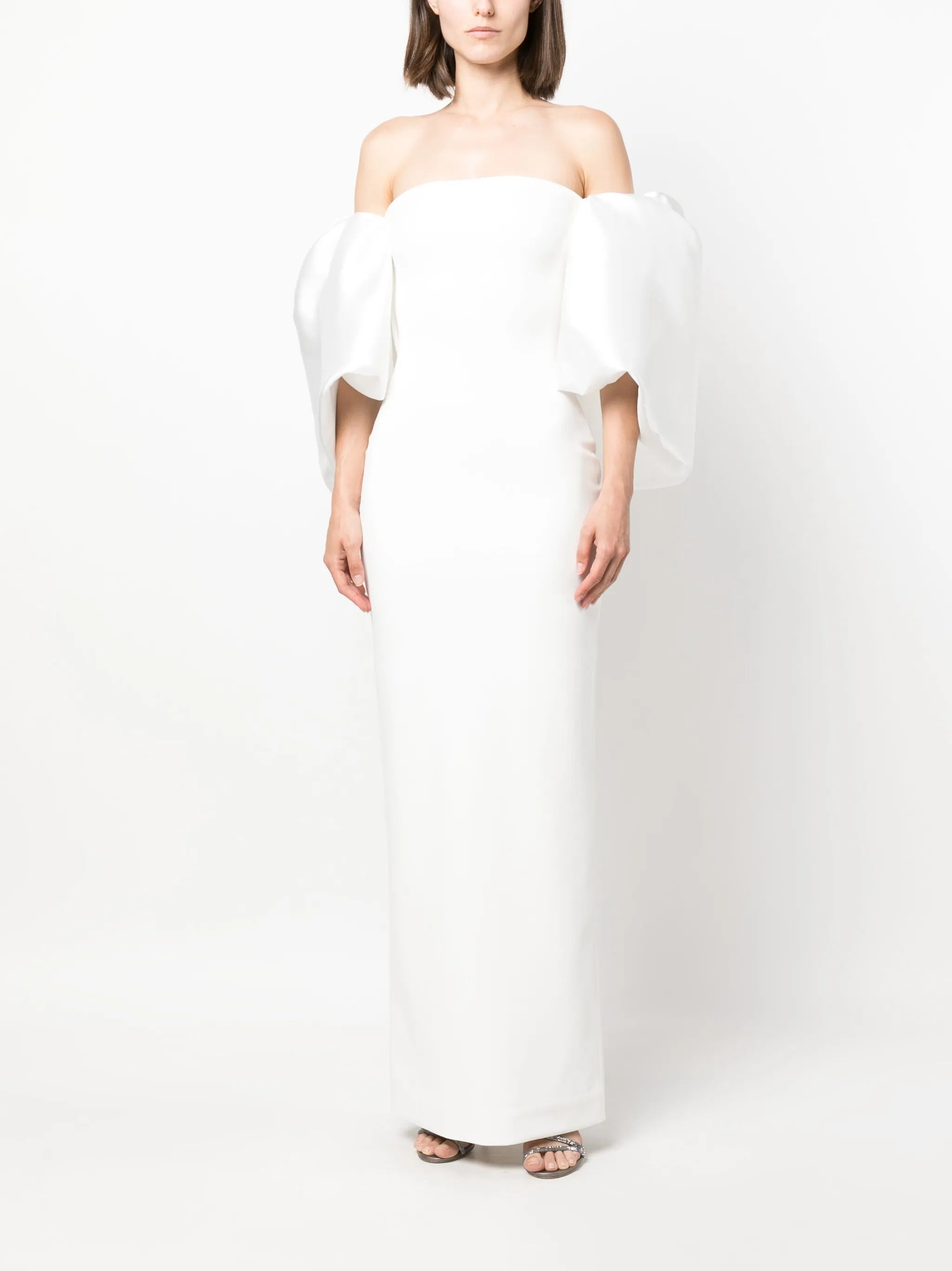 Pia puff-sleeve maxi dress