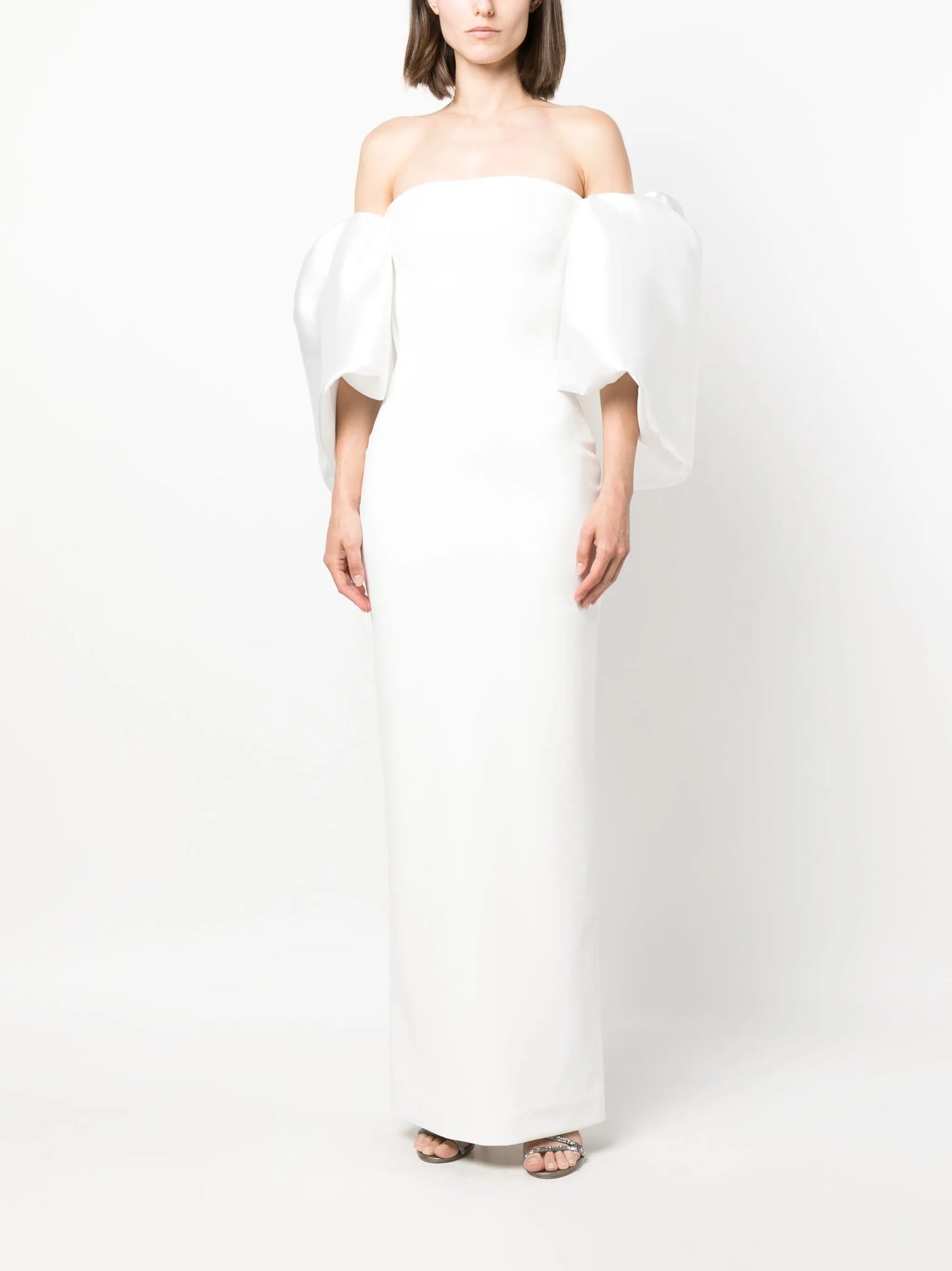 Pia puff-sleeve maxi dress