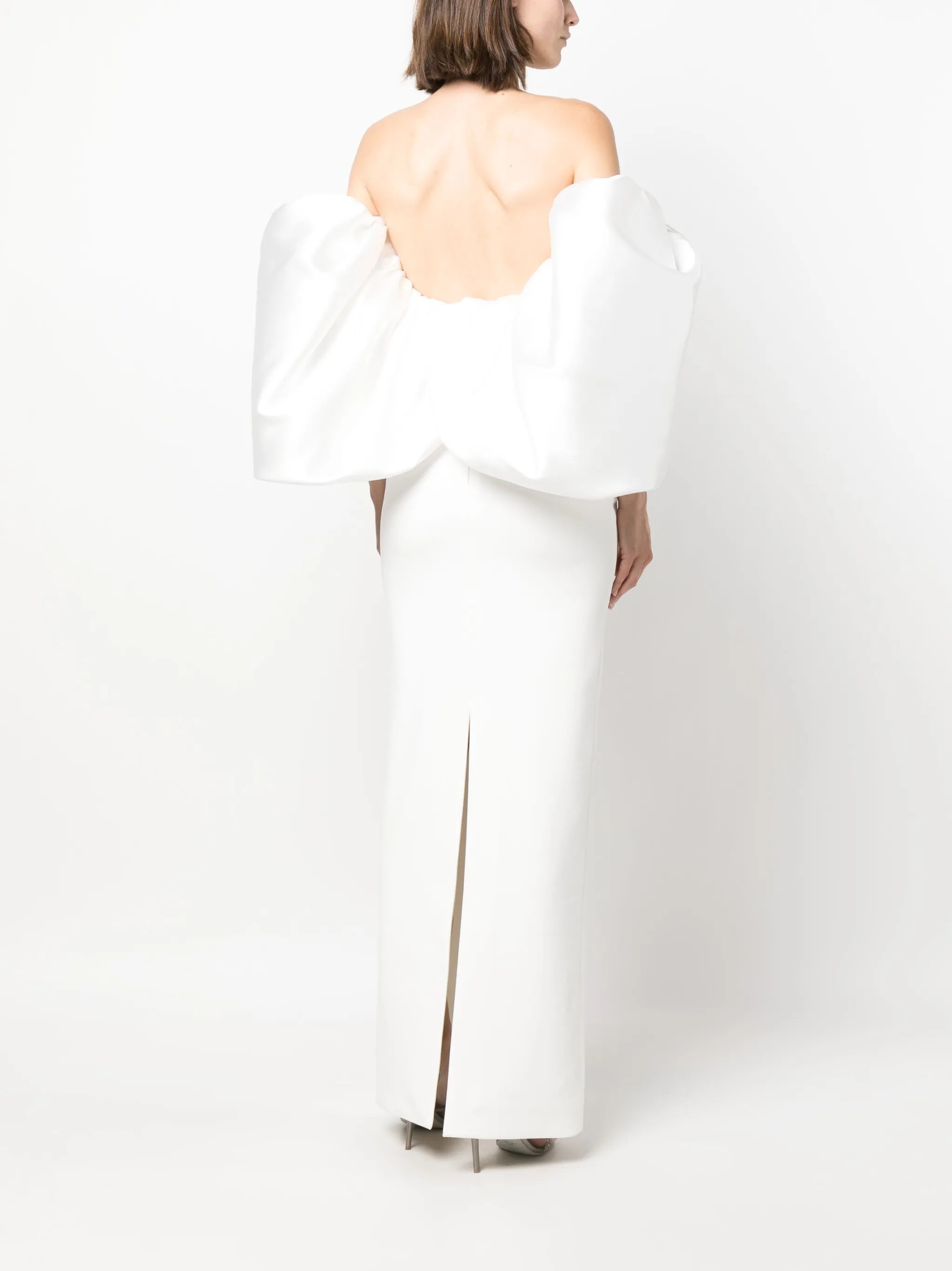 Pia puff-sleeve maxi dress