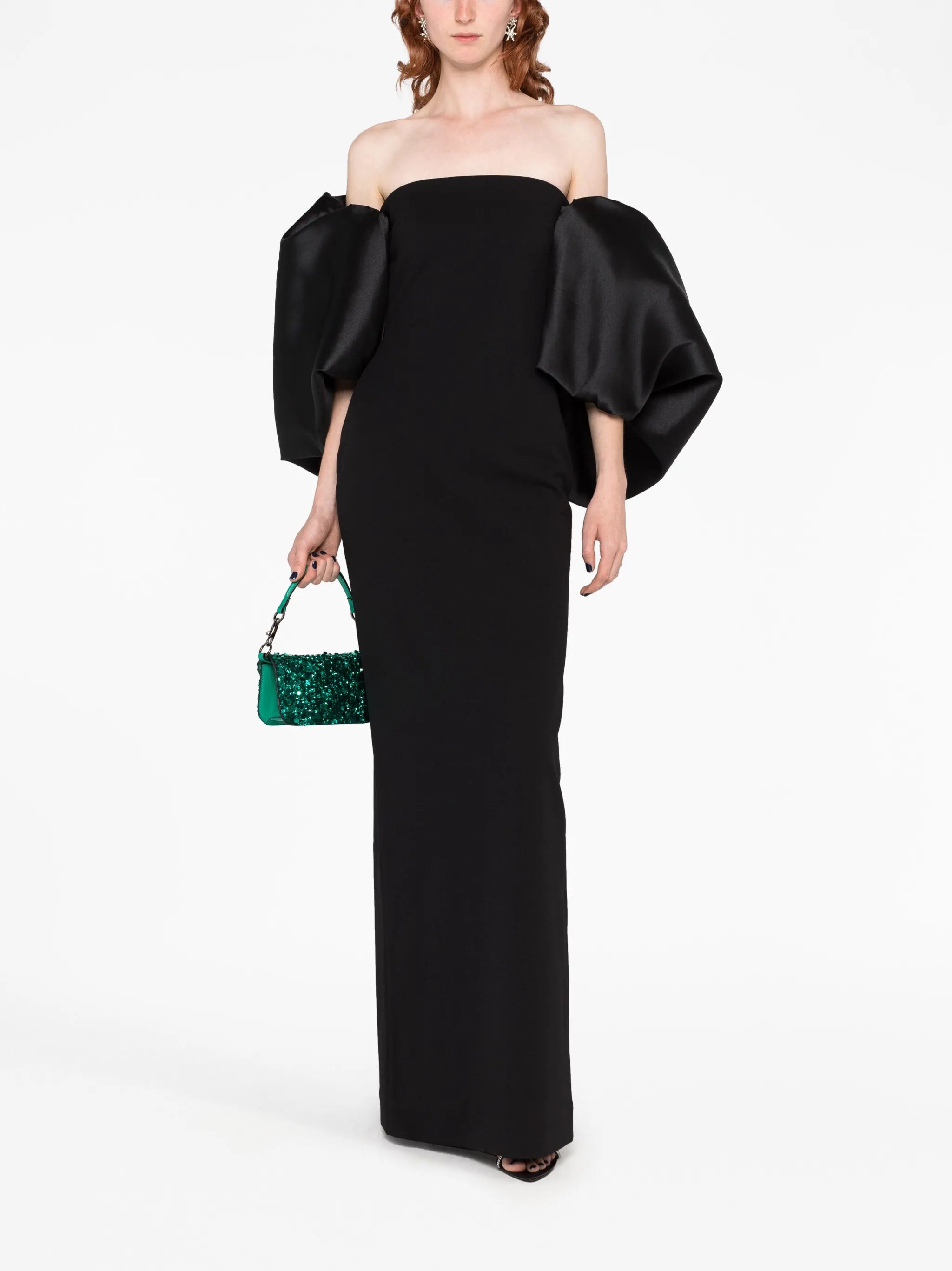 Pia puff-sleeve maxi dress