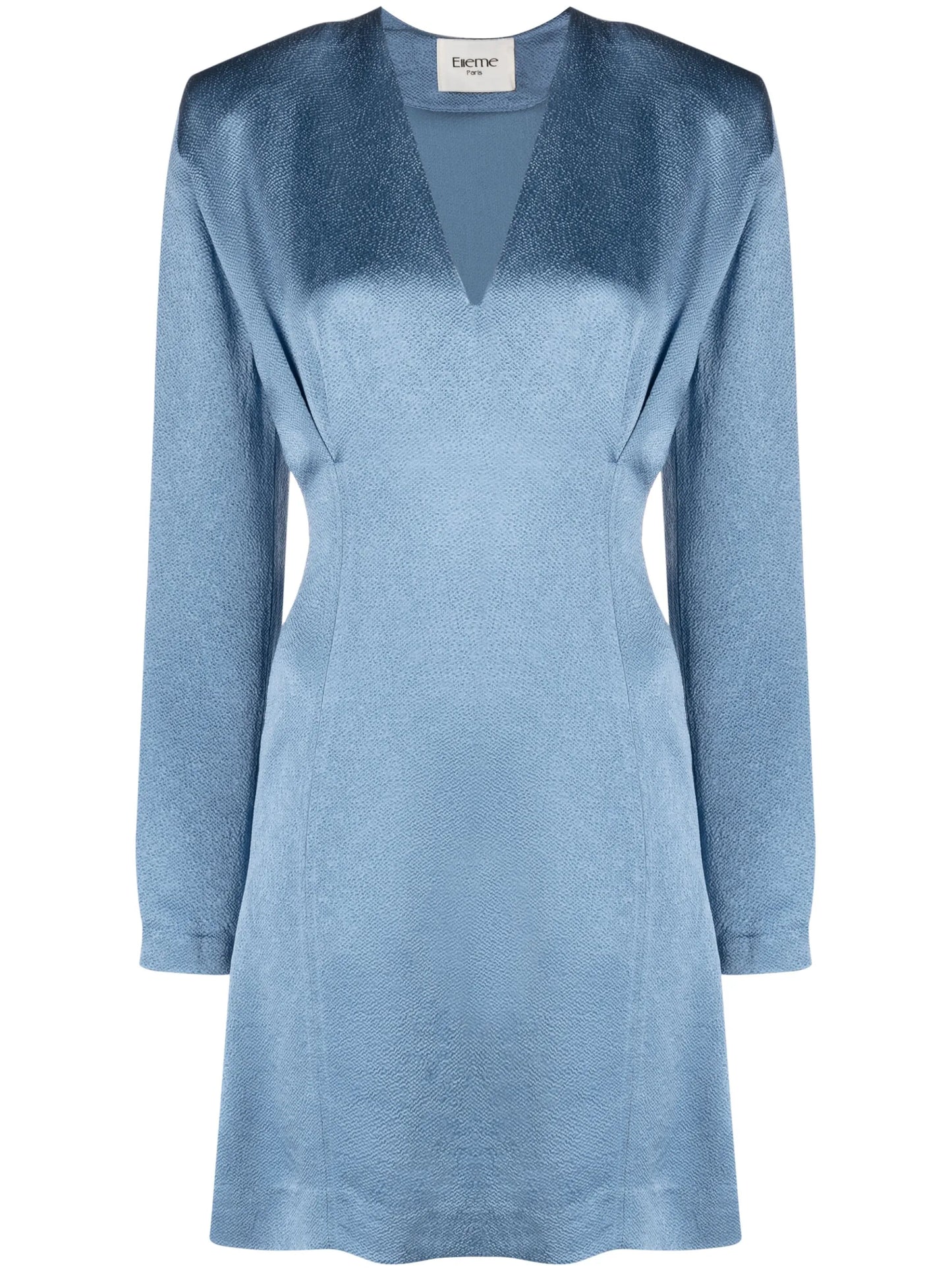 shoulder-pad pleated minidress