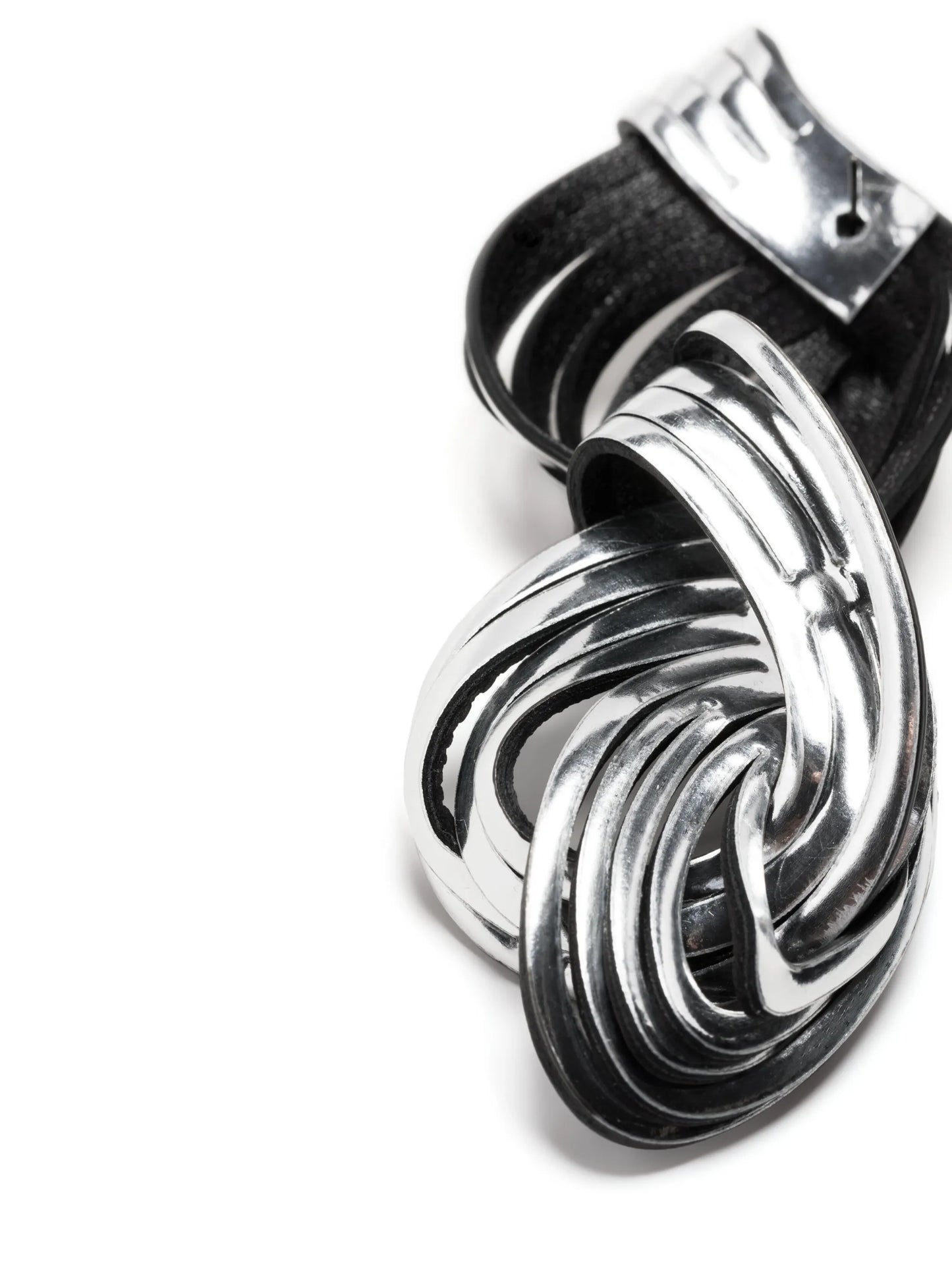 Not A Knot metallic leather earrings
