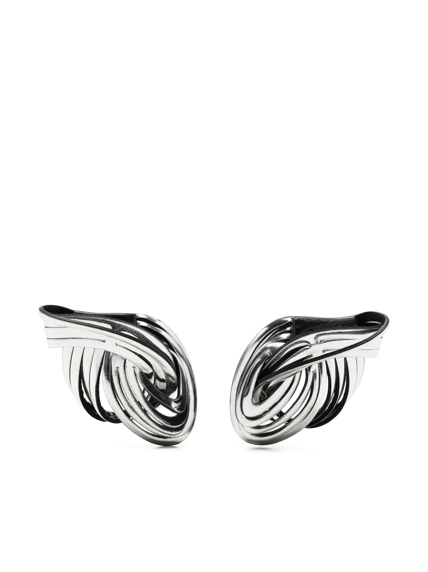 Not A Knot metallic leather earrings