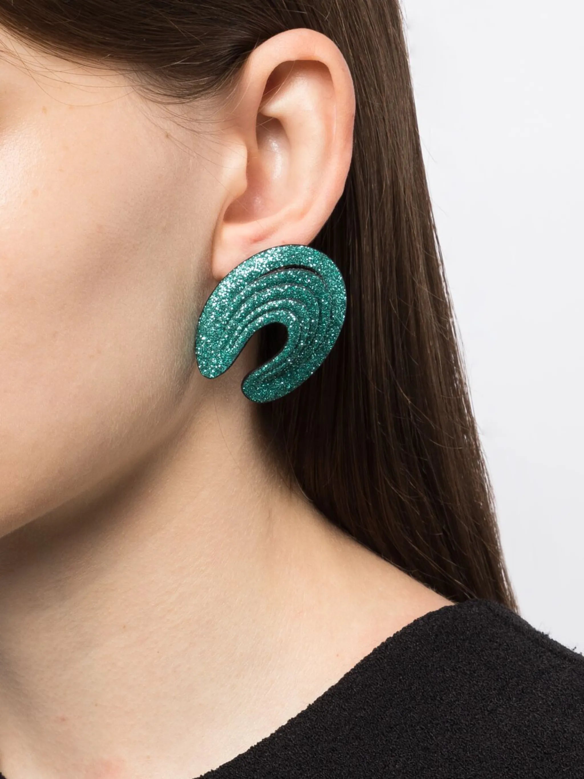 glitter spiral earrings