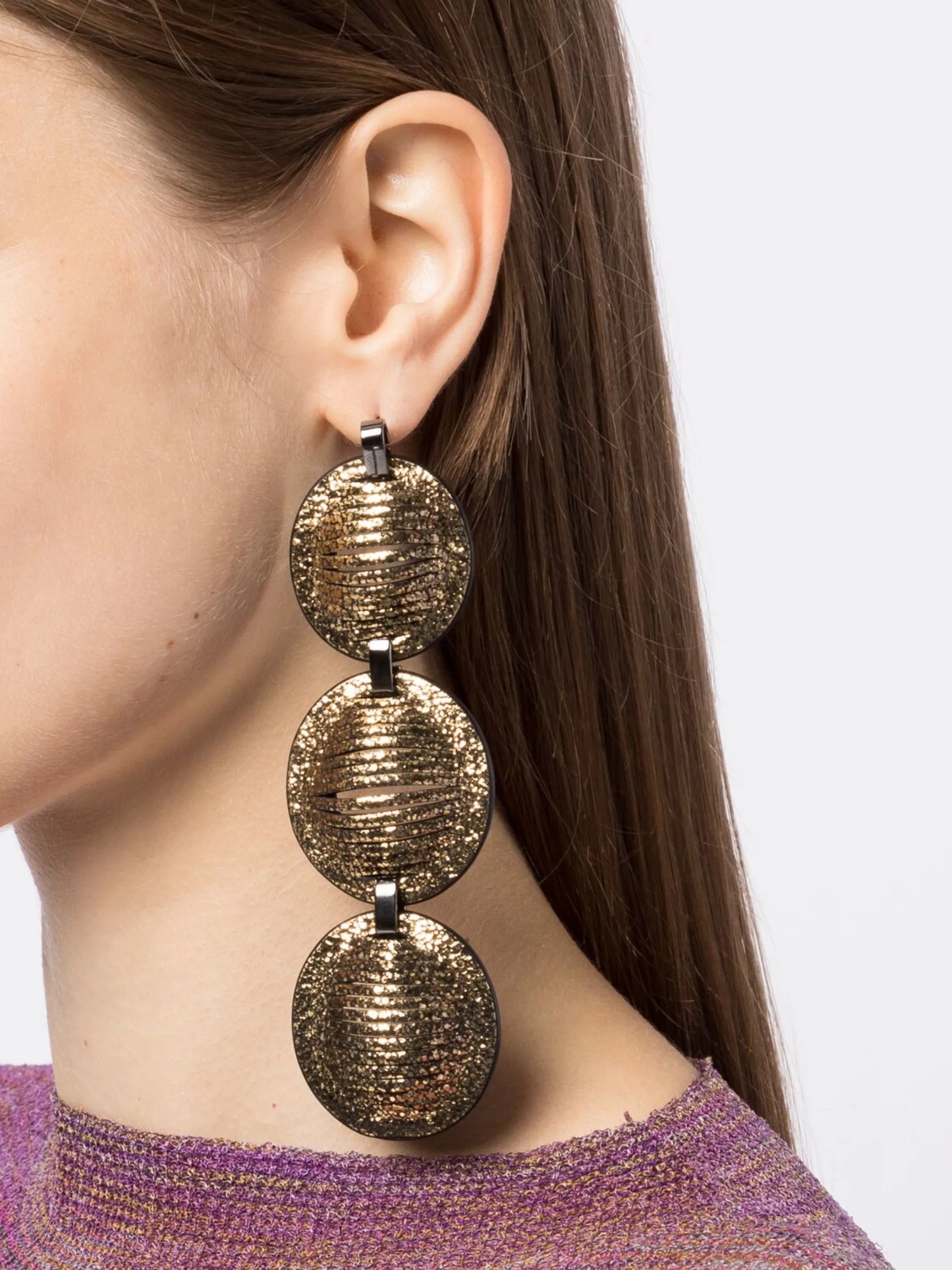 Eclipse metallic drop earrings