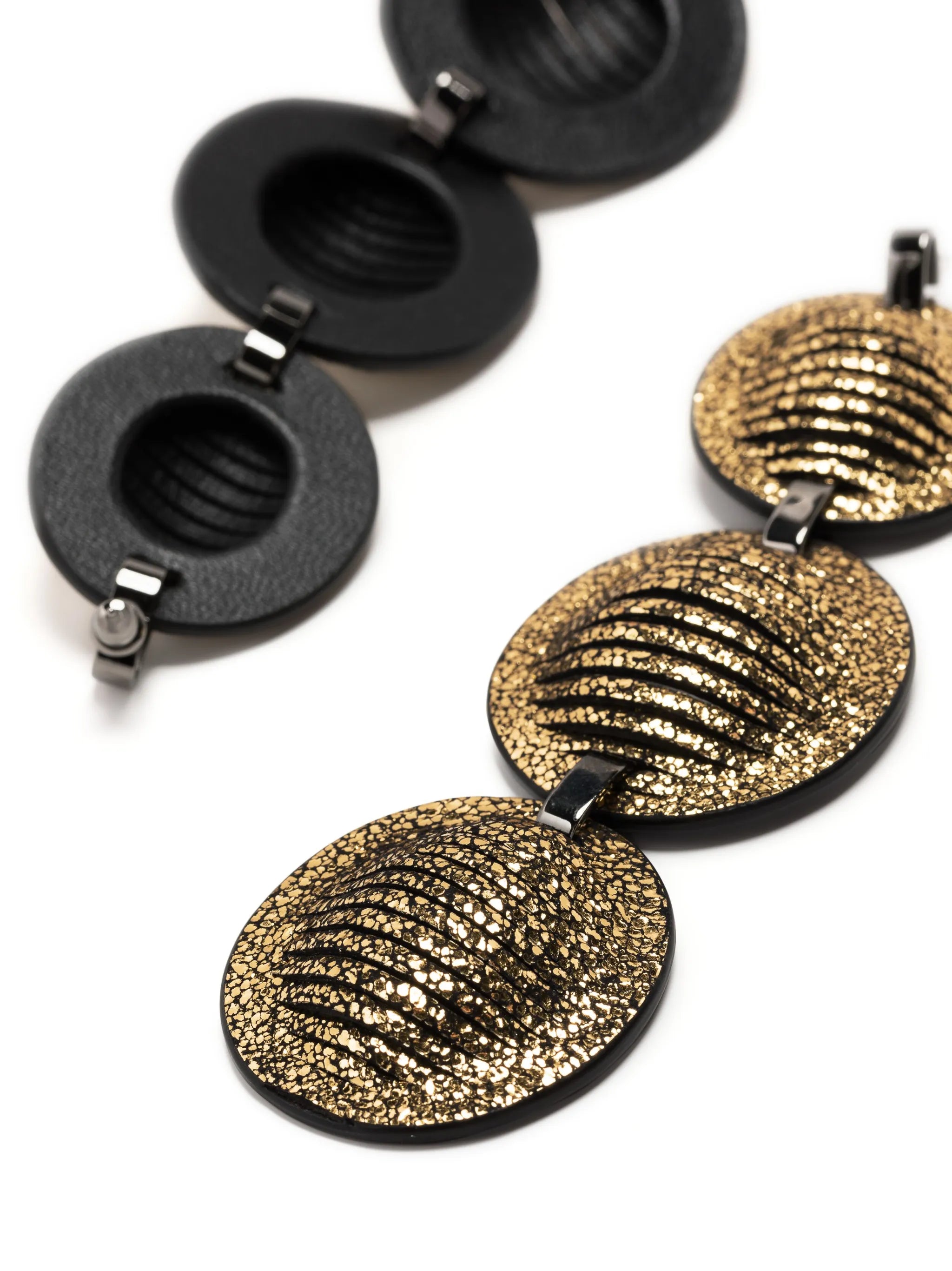 Eclipse metallic drop earrings