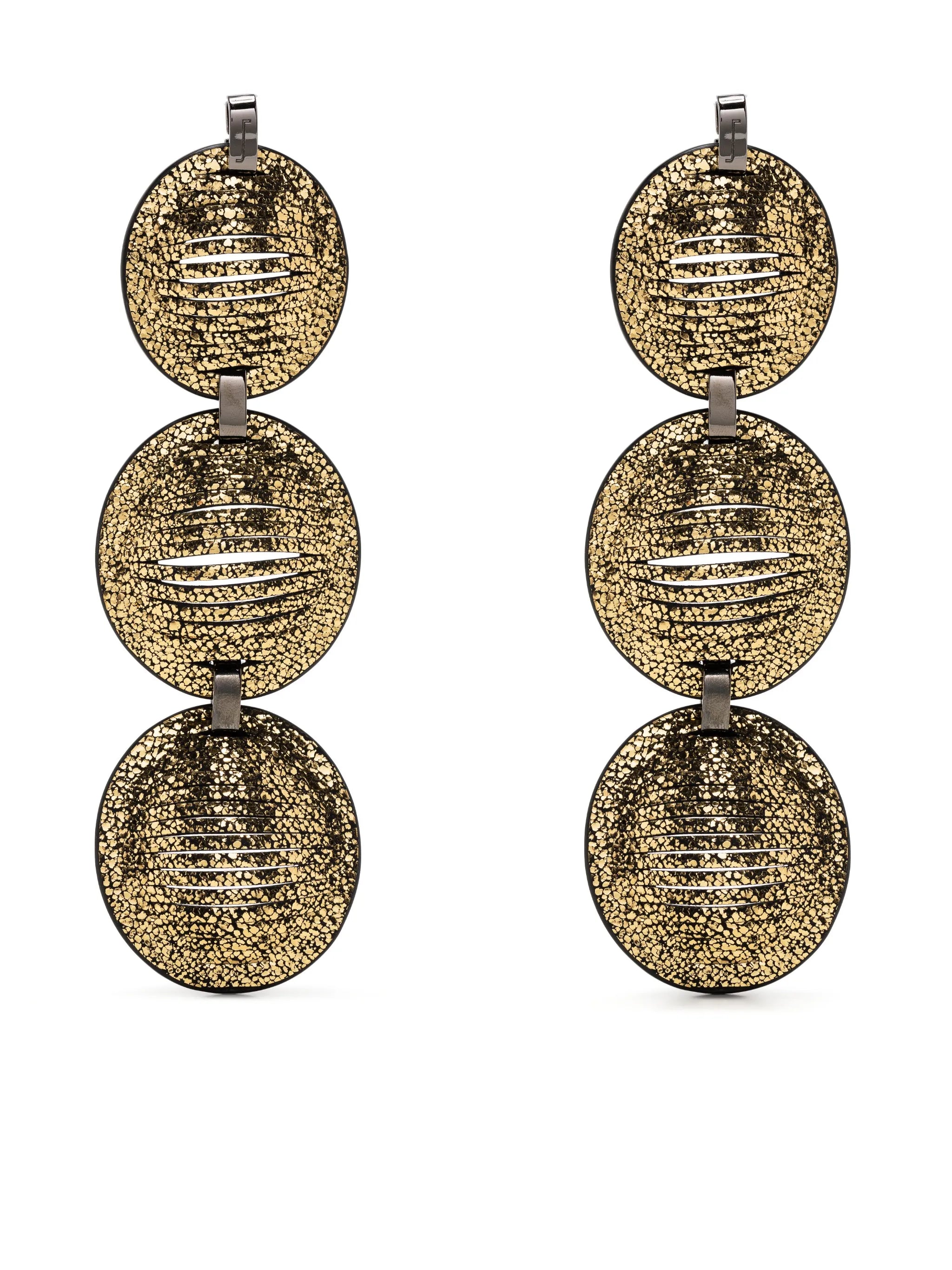 Eclipse metallic drop earrings