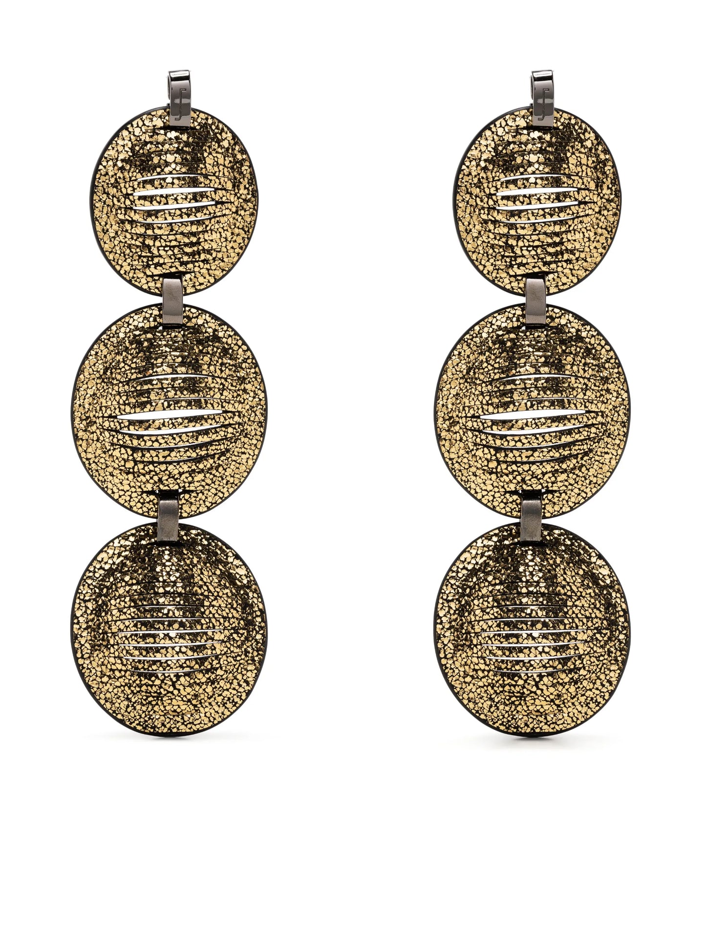 Eclipse metallic drop earrings
